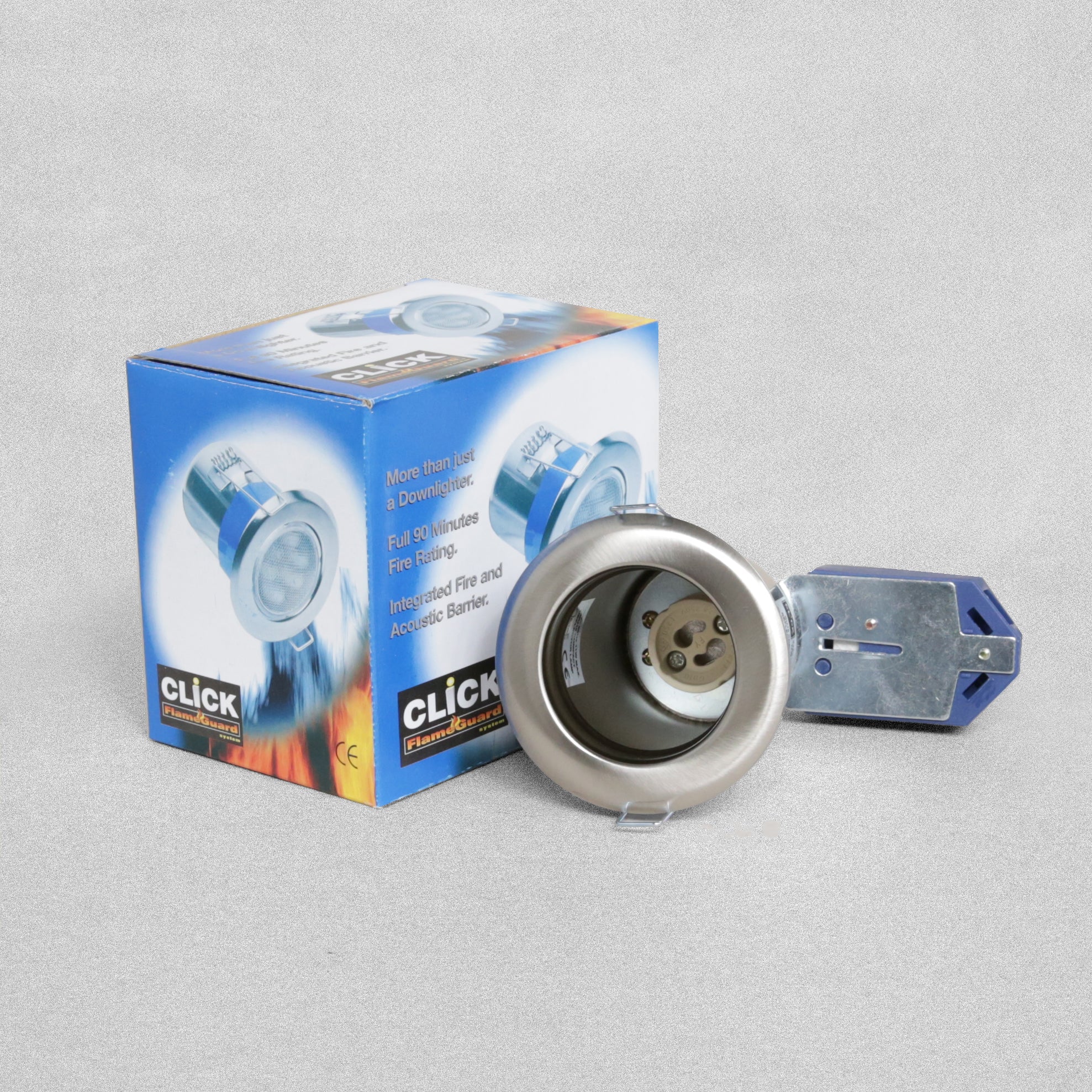 Click 240V GU10 Fire Rated Downlighter - Satin Chrome