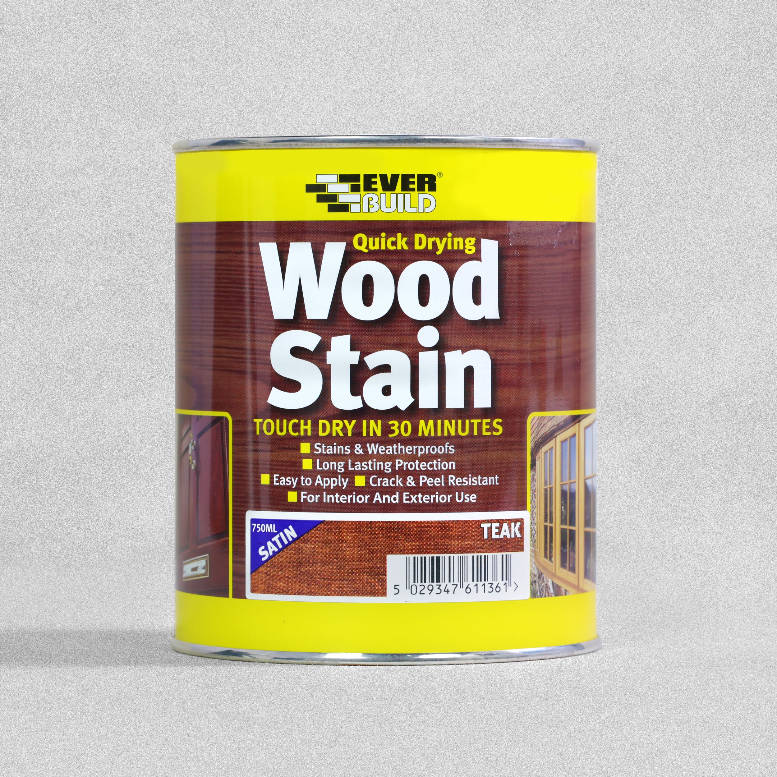EverBuild Quick Drying Satin Wood Stain 750ml - Teak