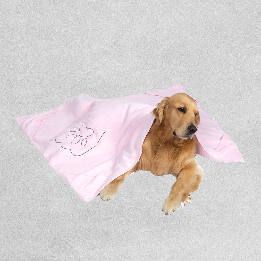 Winthome Super Absorbent Dog Drying Microfiber Towel Pink (3 Sizes)