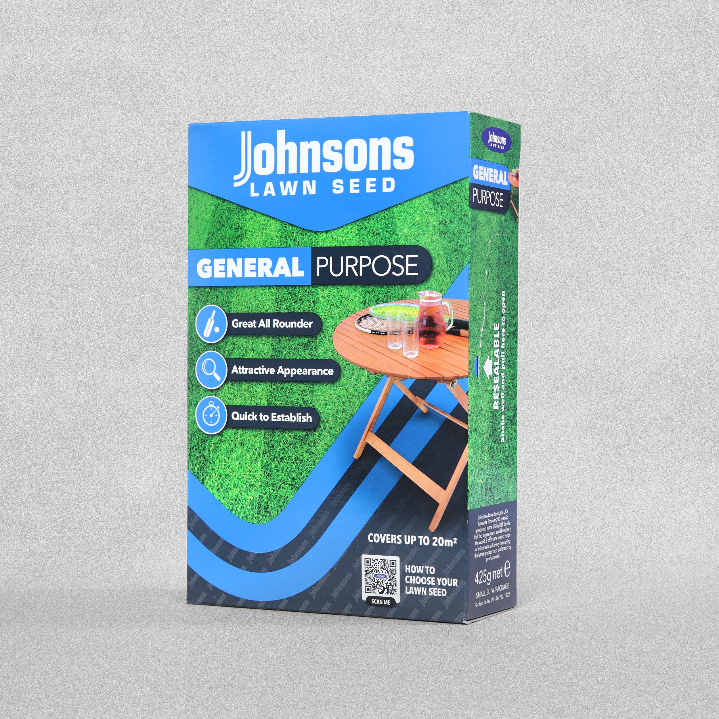 Johnsons Lawn Seed General Purpose 425g - 20m2 Coverage
