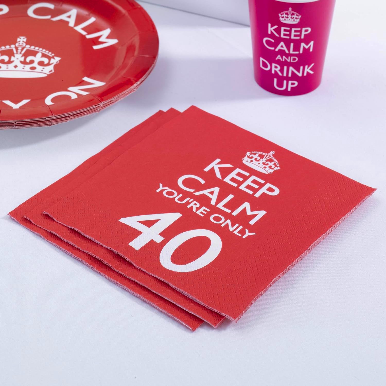 Keep Calm You're Only 40 Paper Napkins - Pack of 16