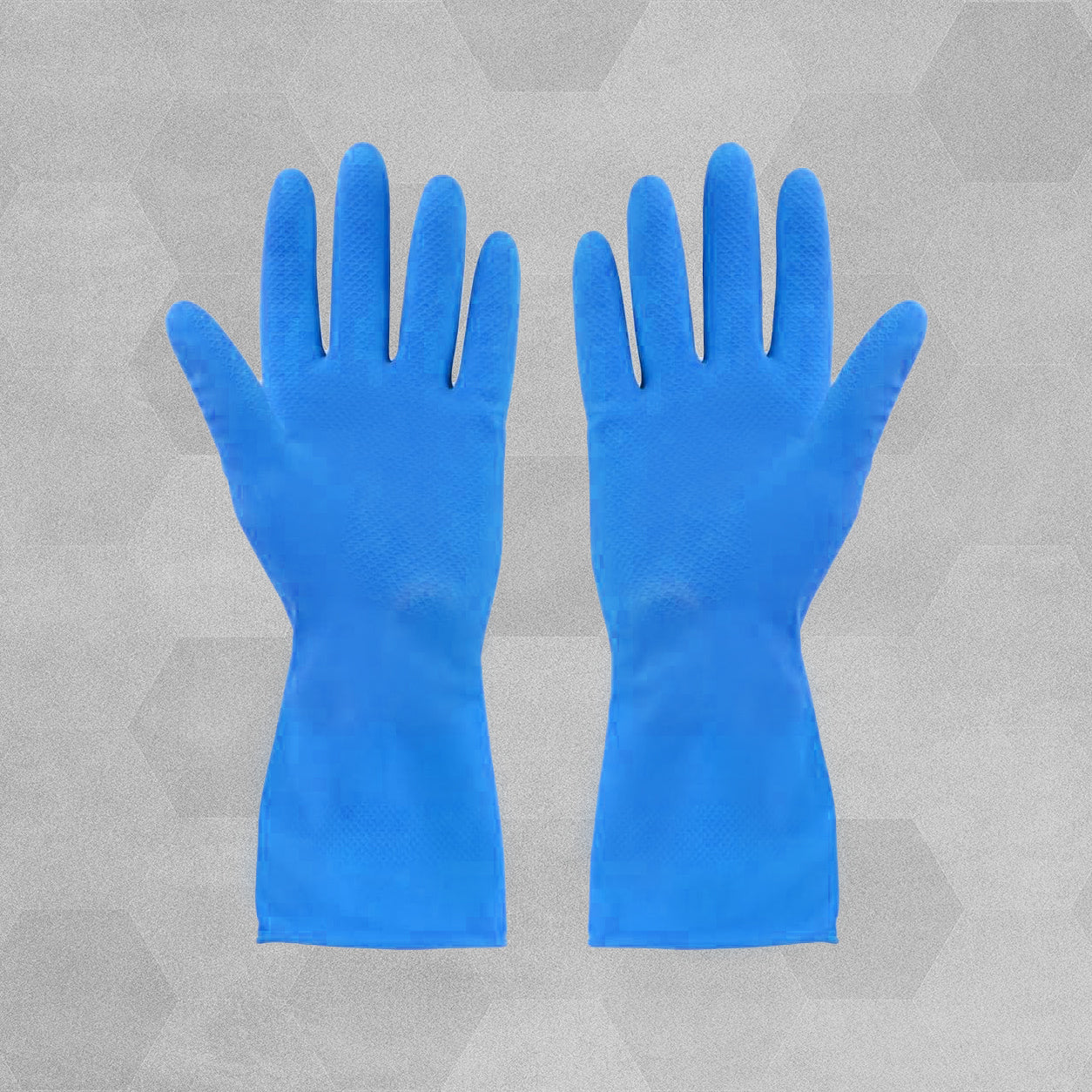 Matrix Flock lined Natural Rubber Glove Blue Large Size 9