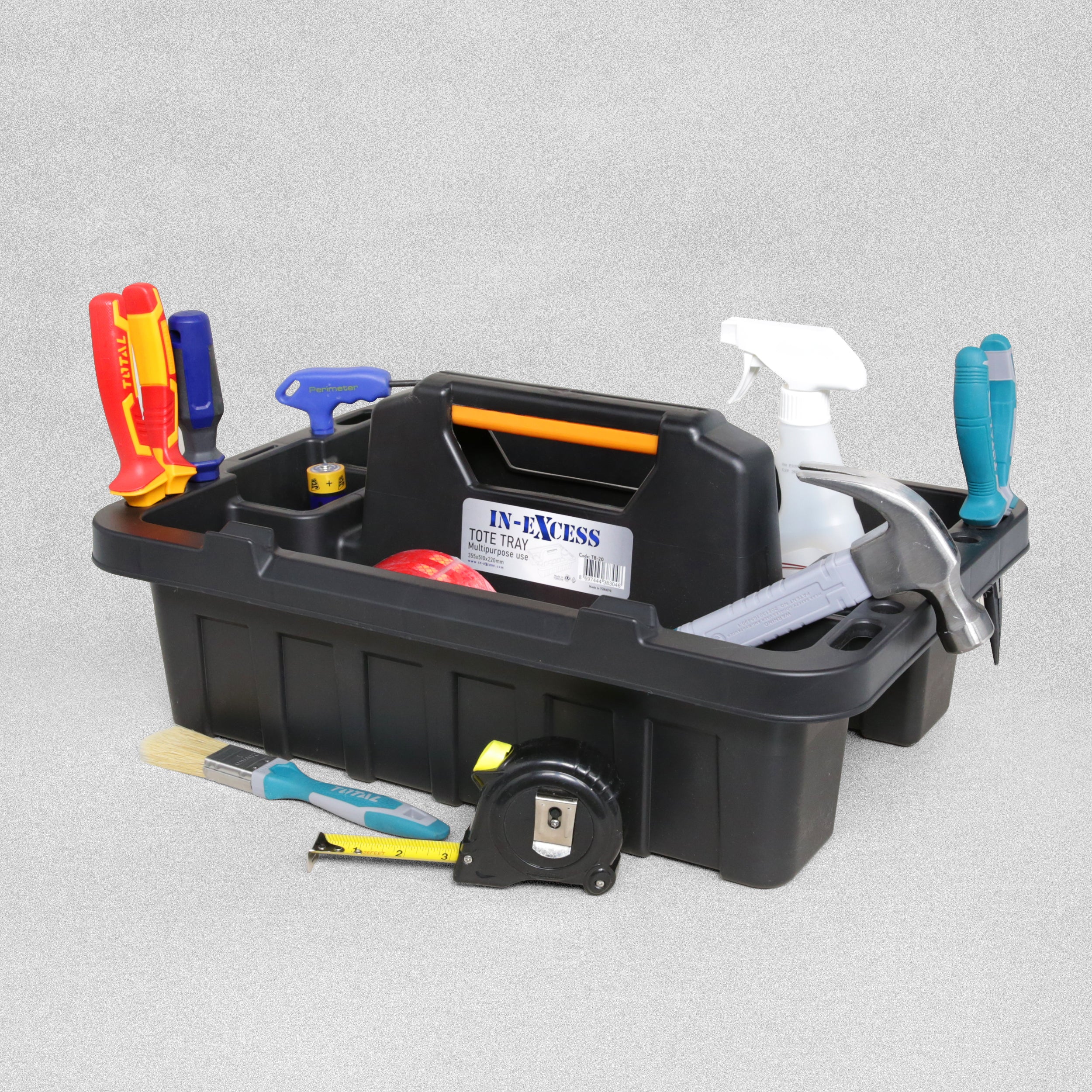 In-Excess Heavy Duty Tote Tray Organiser & Toolbox - Black
