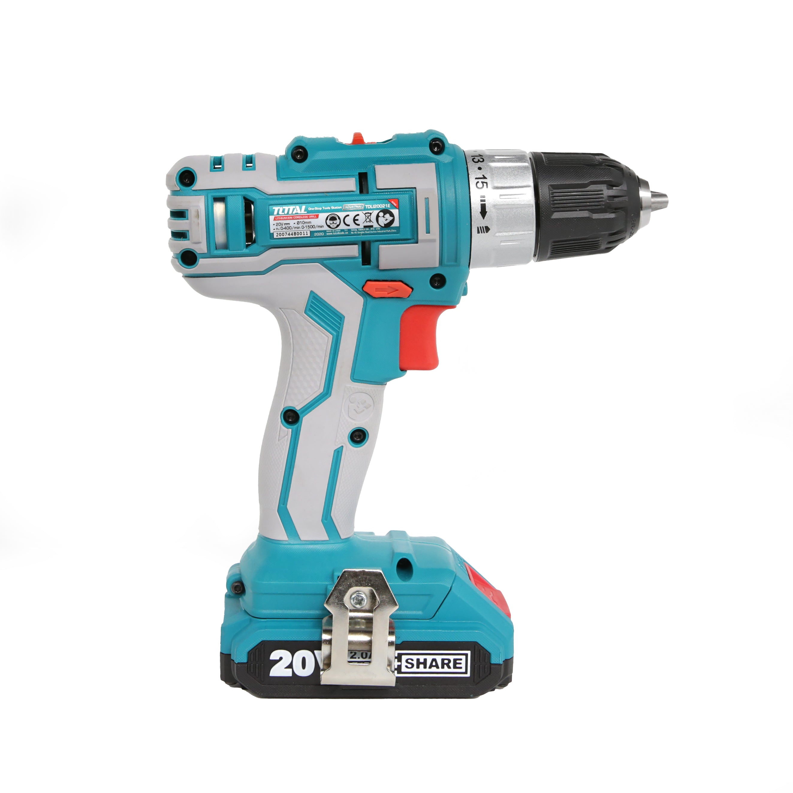 Total Li-Ion 20V Cordless Drill (with Battery & Charger) - TDLI20021E