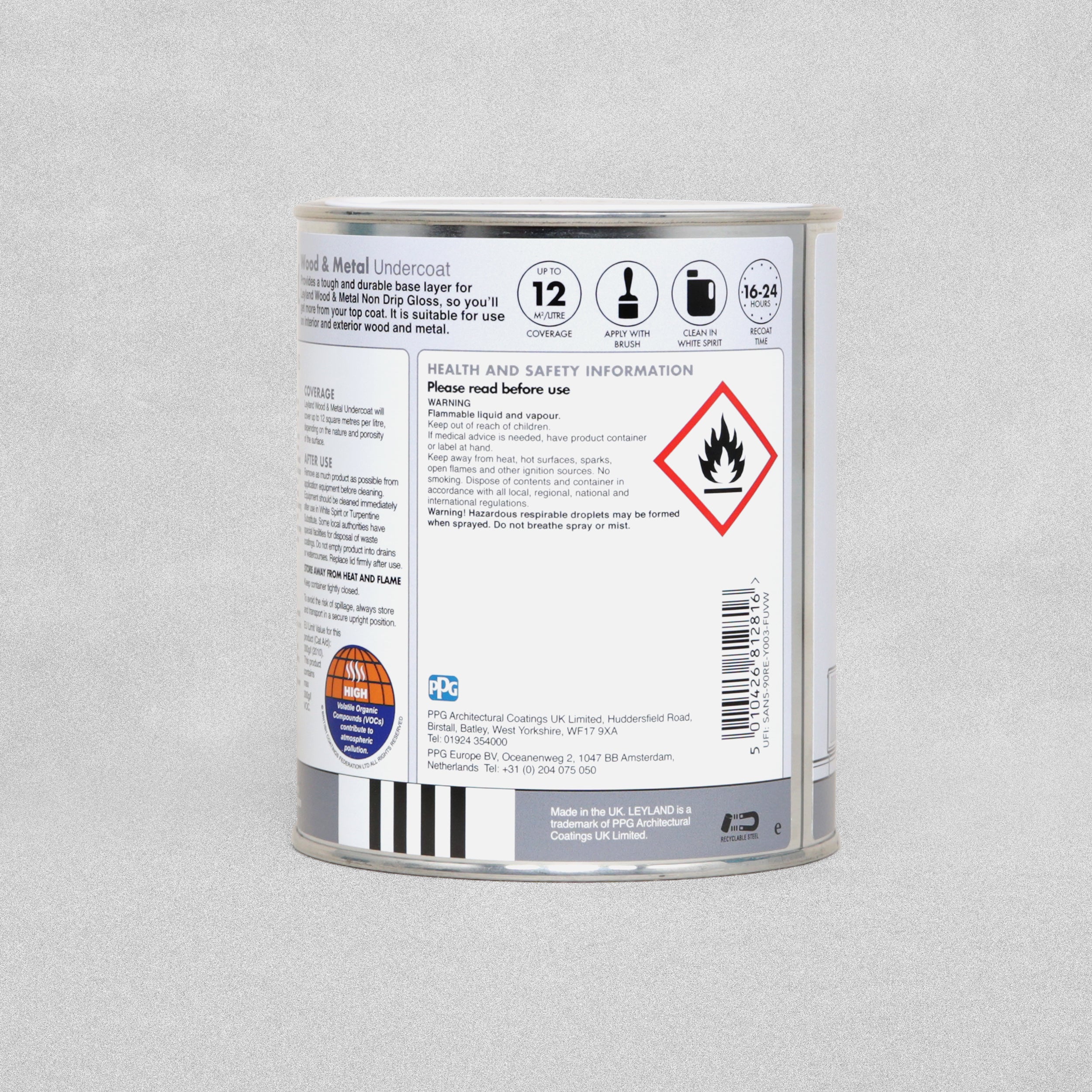 Leyland Wood and Metal Undercoat Paint 750ml - Brilliant White