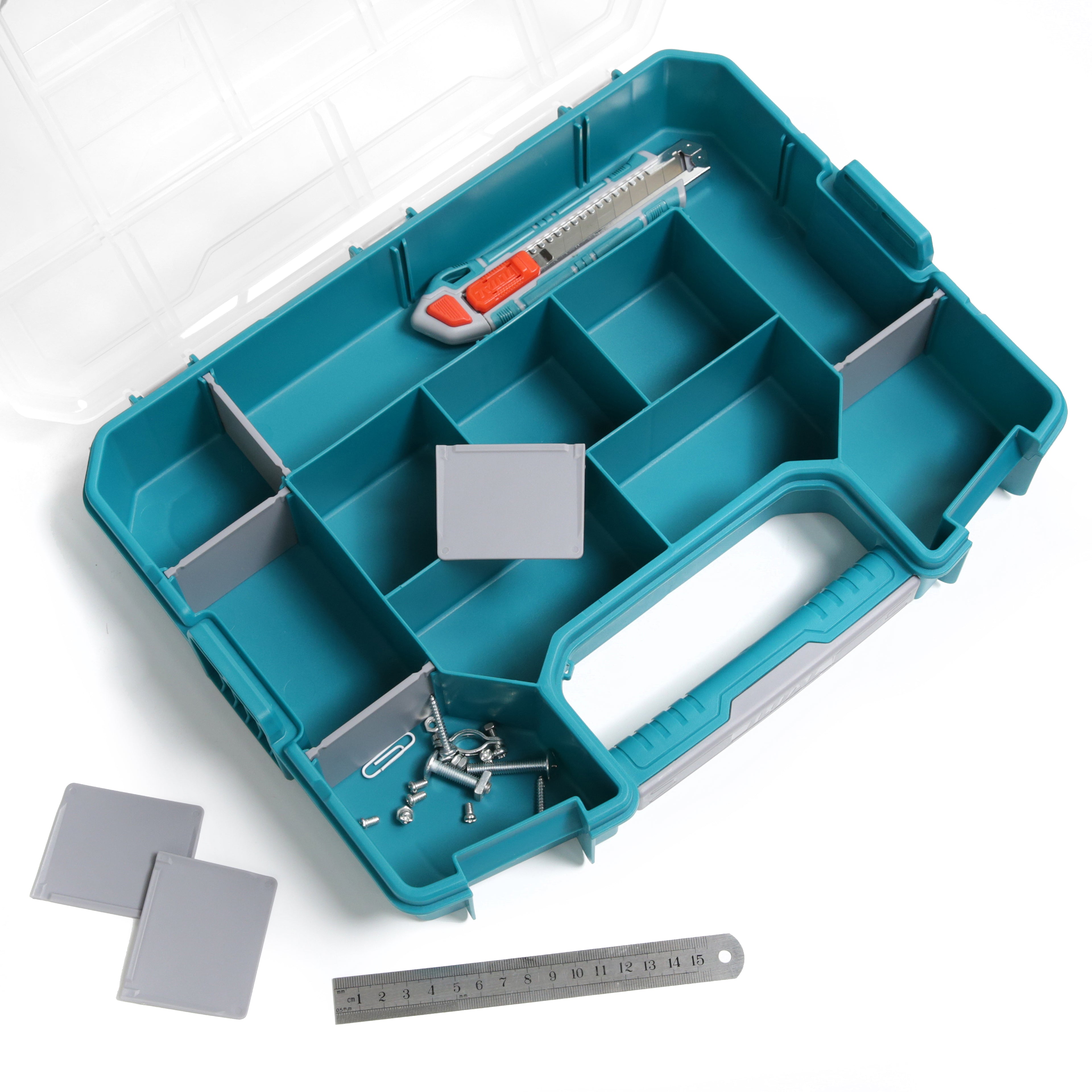 Total Plastic Organiser Tray with Handle 370x290x65mm - TPBX1151