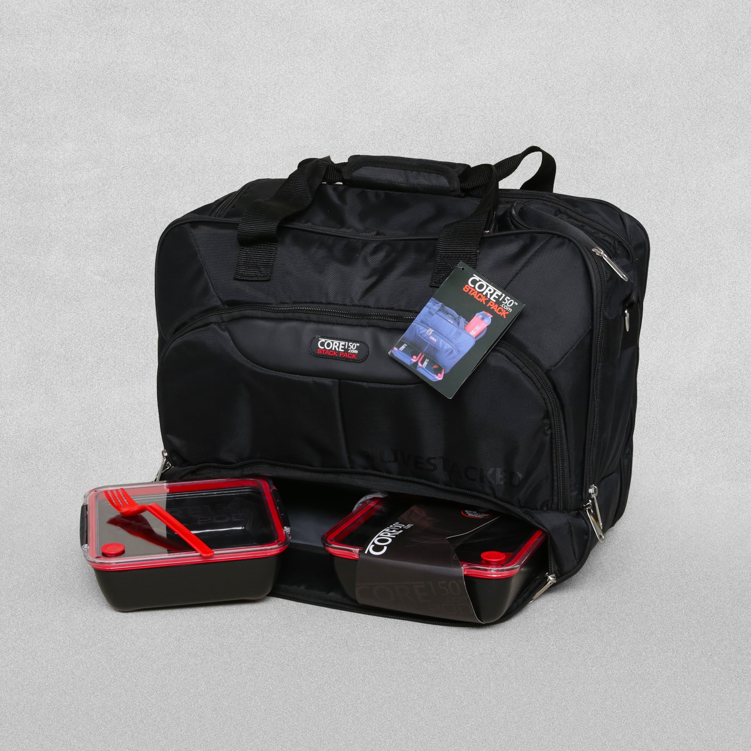 Core 150™ Stack Pack™ Gym Bag with Meal Prep Containers