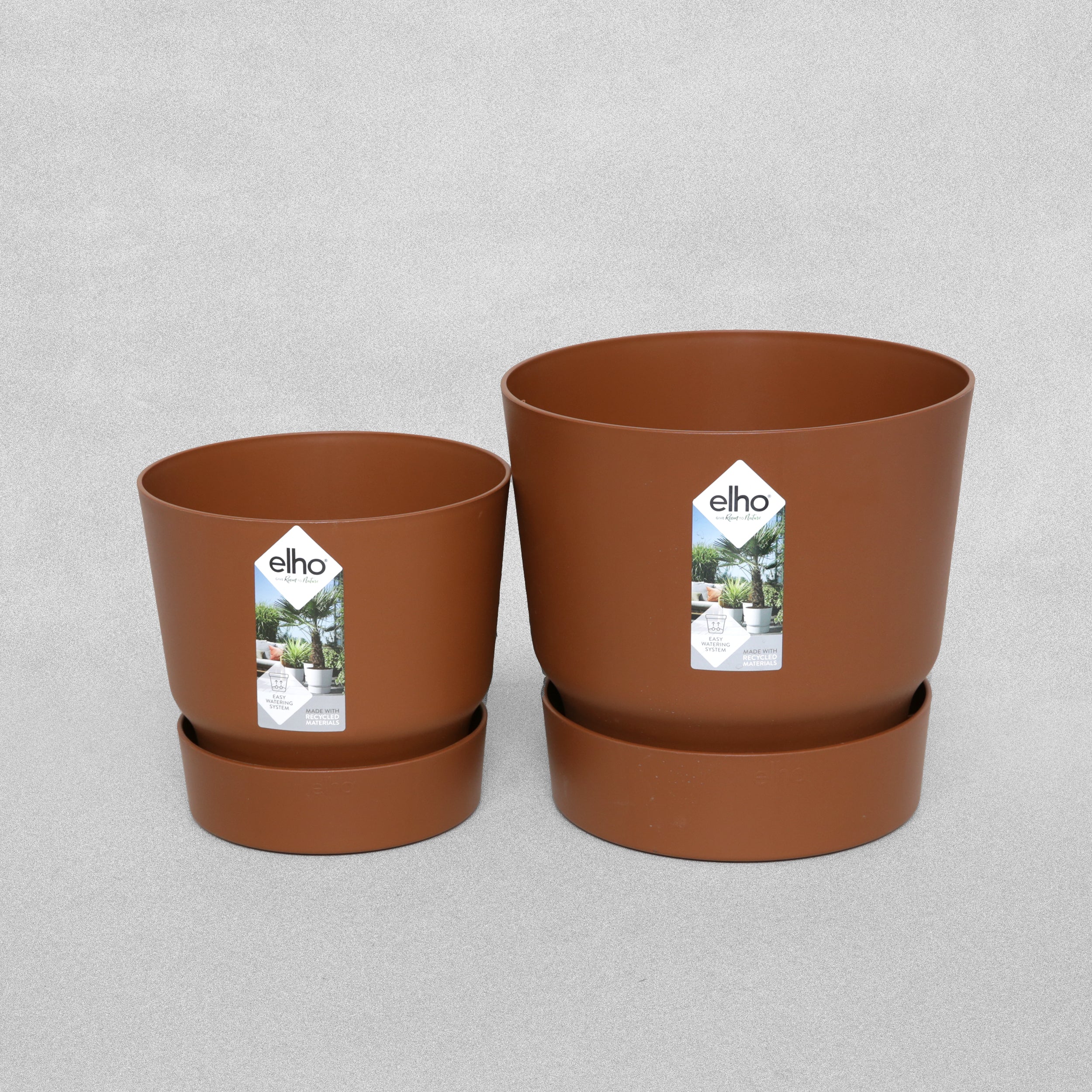 Elho Greenville Round Ginger/Brown Flower Pot