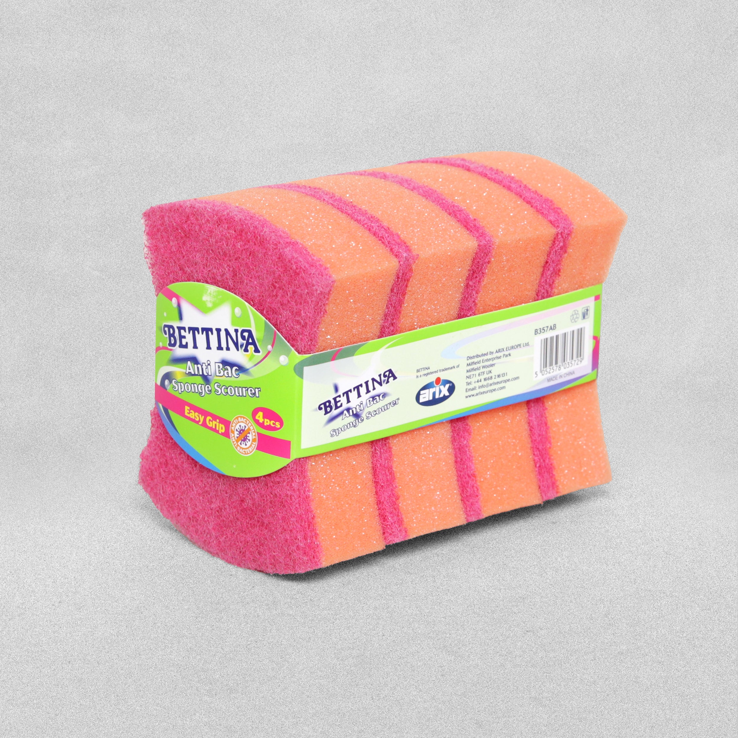 Bettina Anti Bac Sponge Scourer - 4pcs