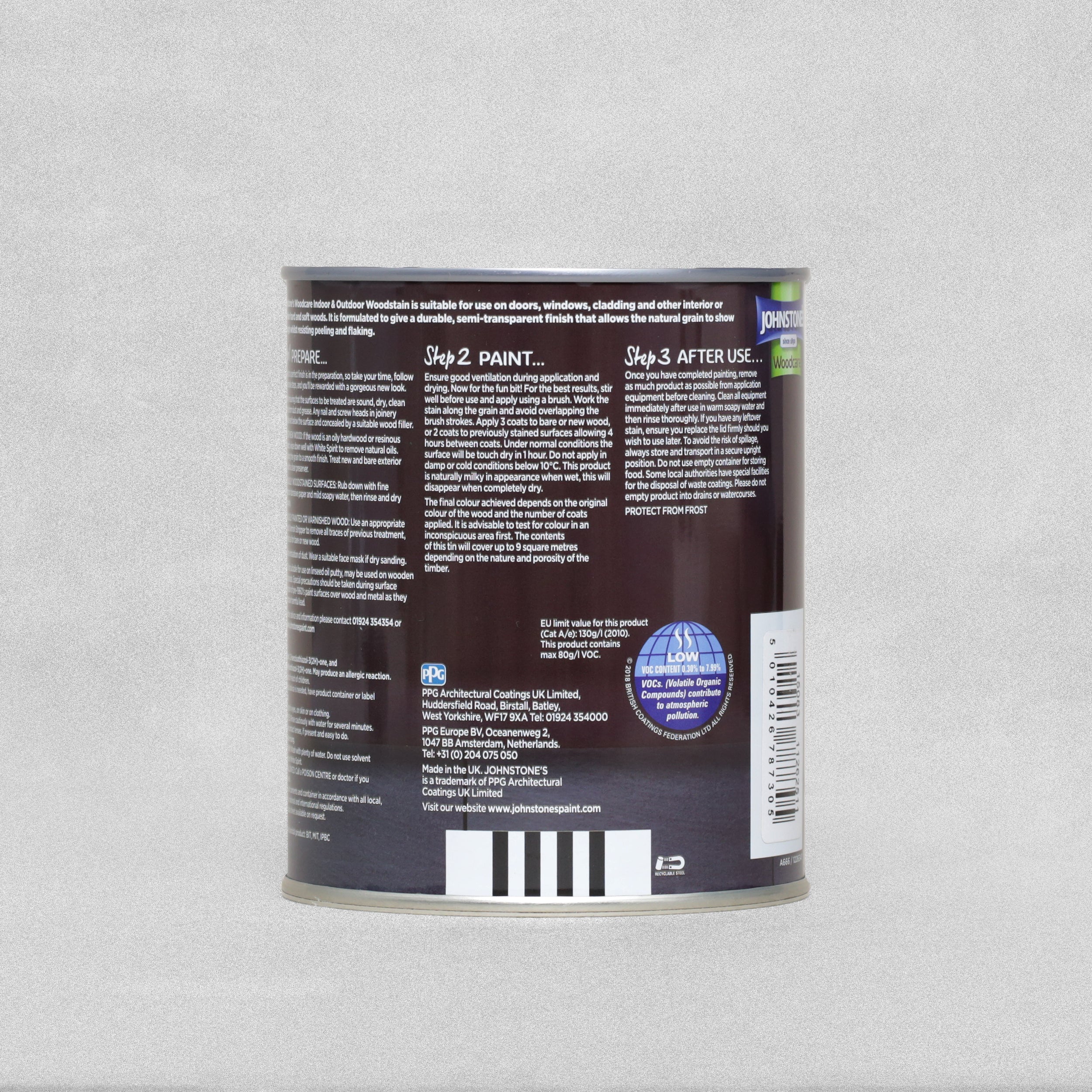Johnstone's Woodcare Indoor & Outdoor Woodstain - Dark Rosewood 750ml