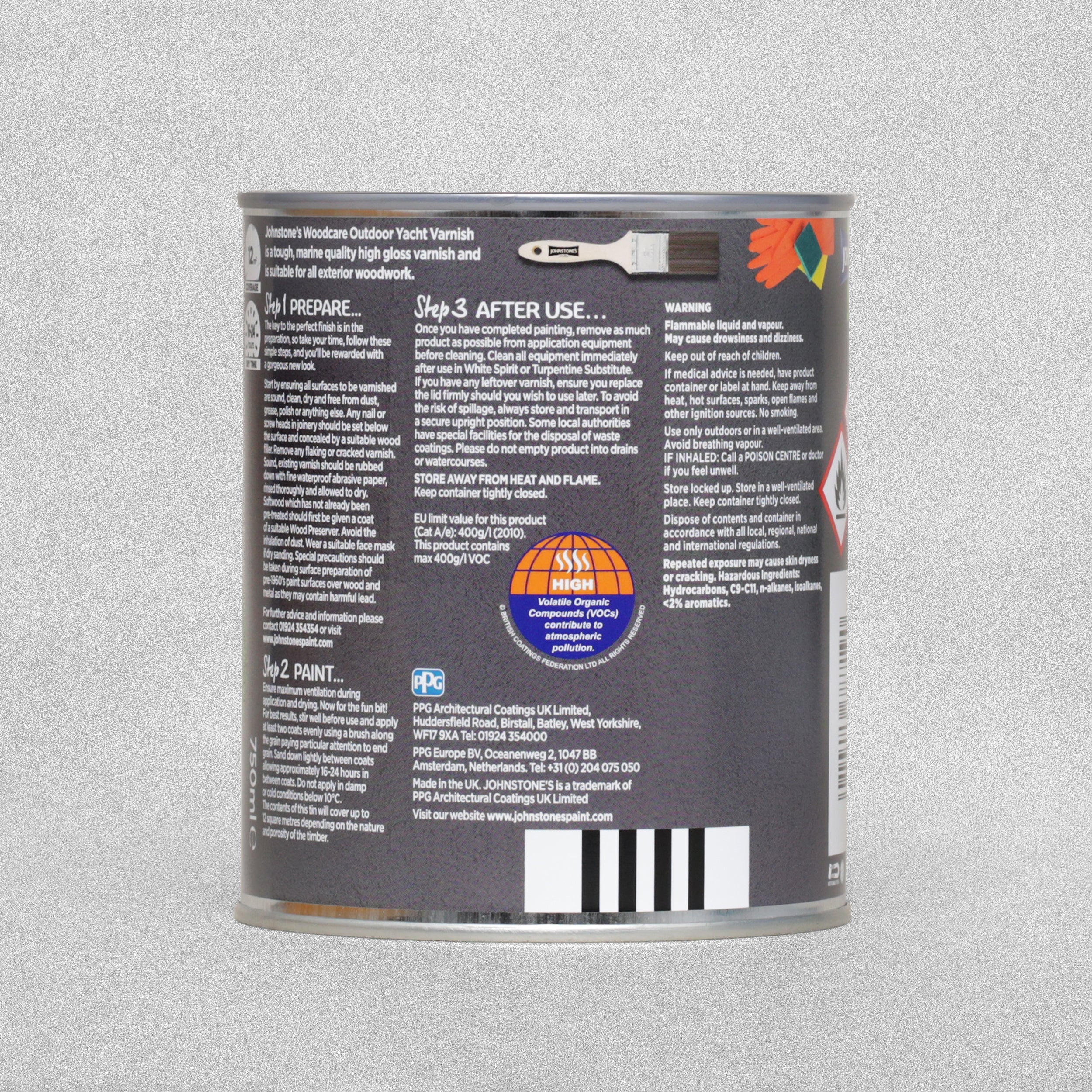 Johnstone's Woodcare Outdoor Yacht Clear Gloss Varnish - 750ml