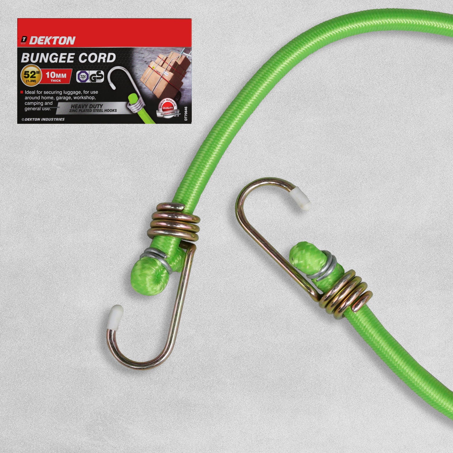 Dekton 52" 10mm Thick Bungee Cord With Zinc Plated Steel Hooks
