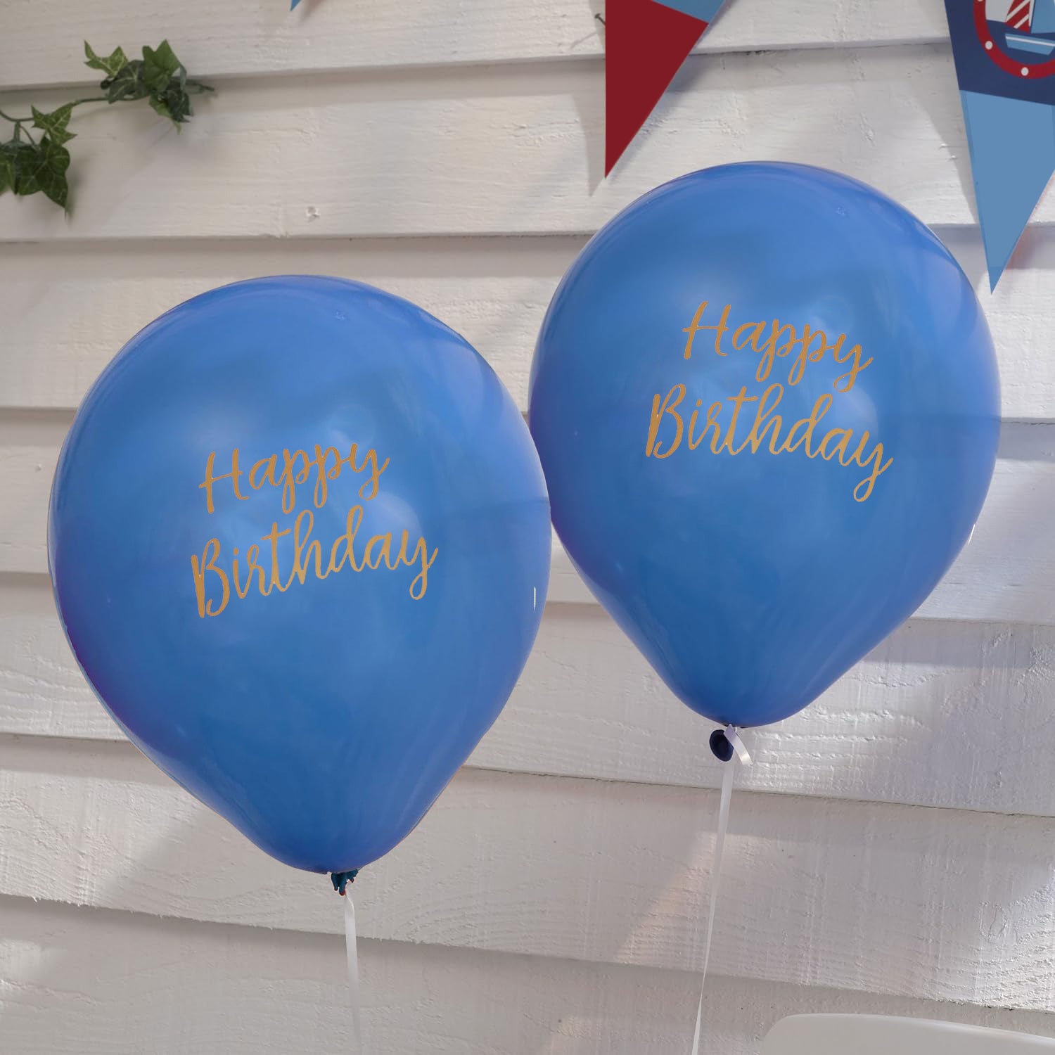 Happy Birthday Balloons - Blue - Pack of 8