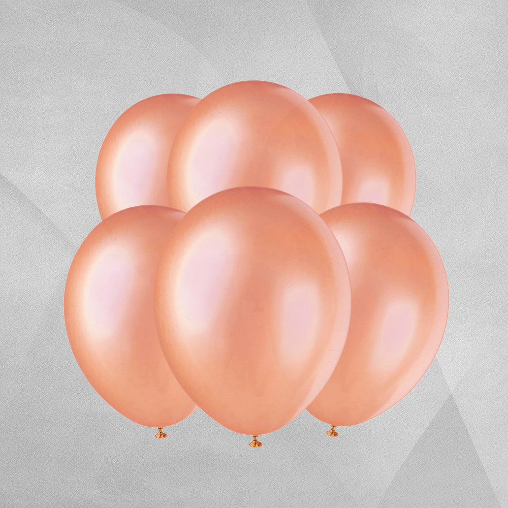 Rose Gold Metallic Balloons - Pack of 8