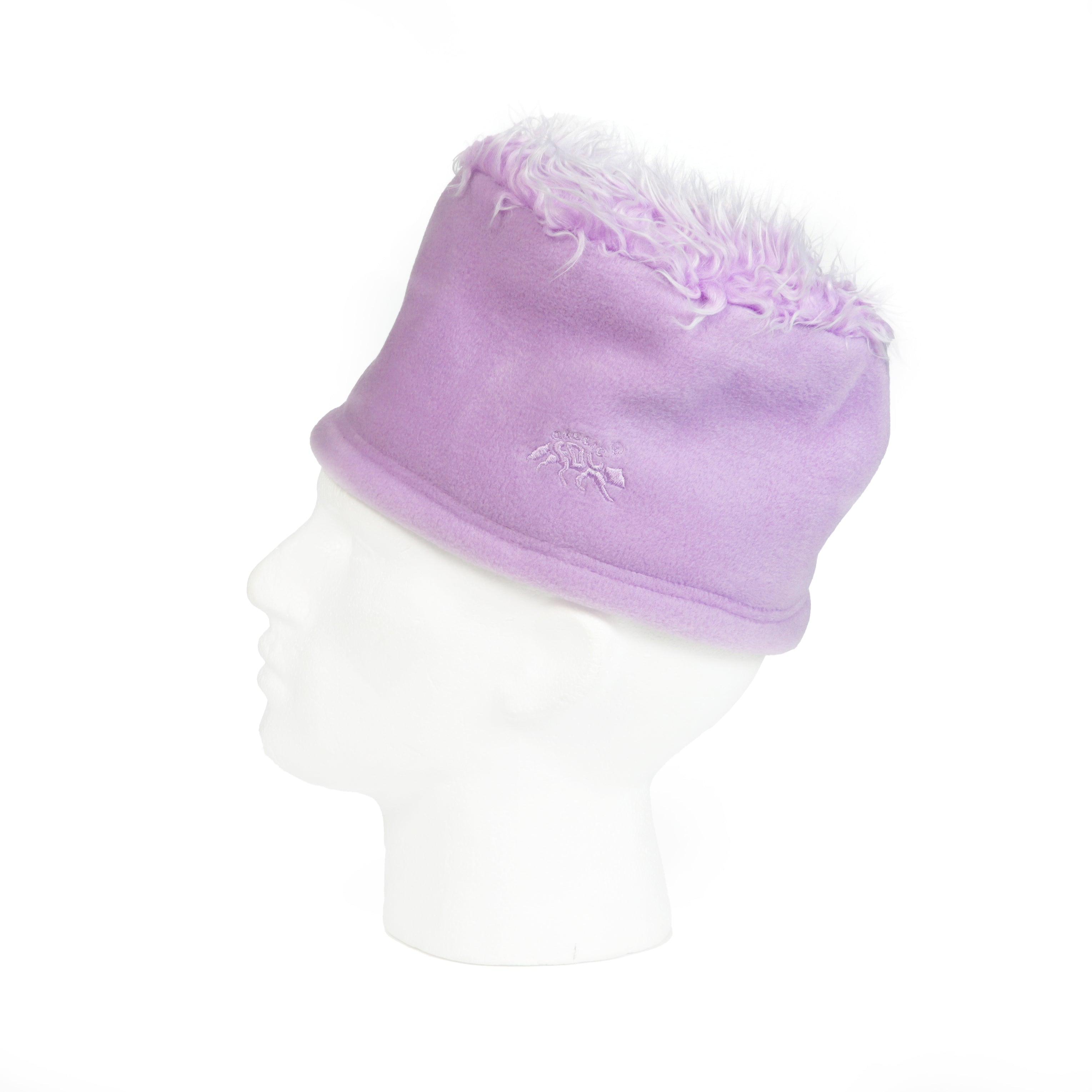 Arctic Fox Fleece Fur Topped Hat - Lilac