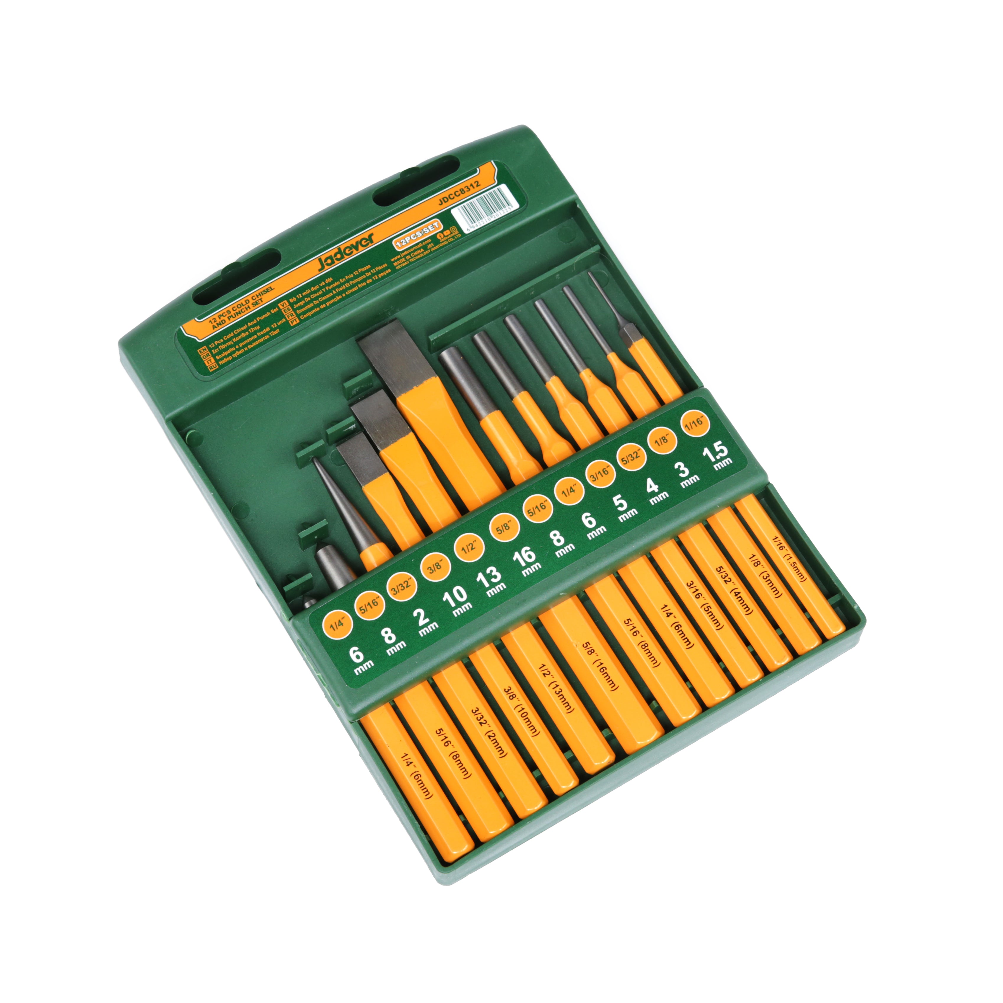 Jadever Cold Chisel and Punch Set 12pcs