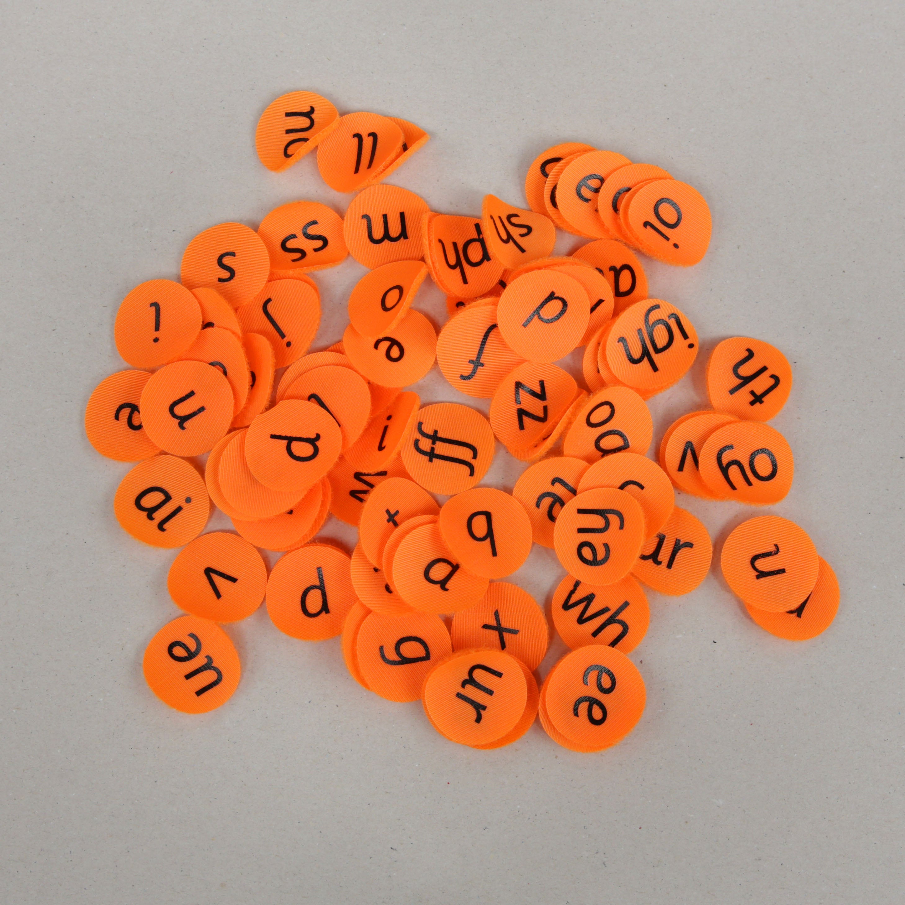 Orange Phonics Letters Packs with velcro reverse