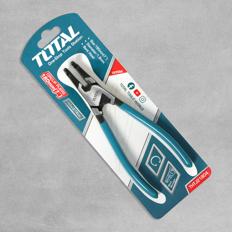 Total Circlip Bent Head Pliers 180mm 7"