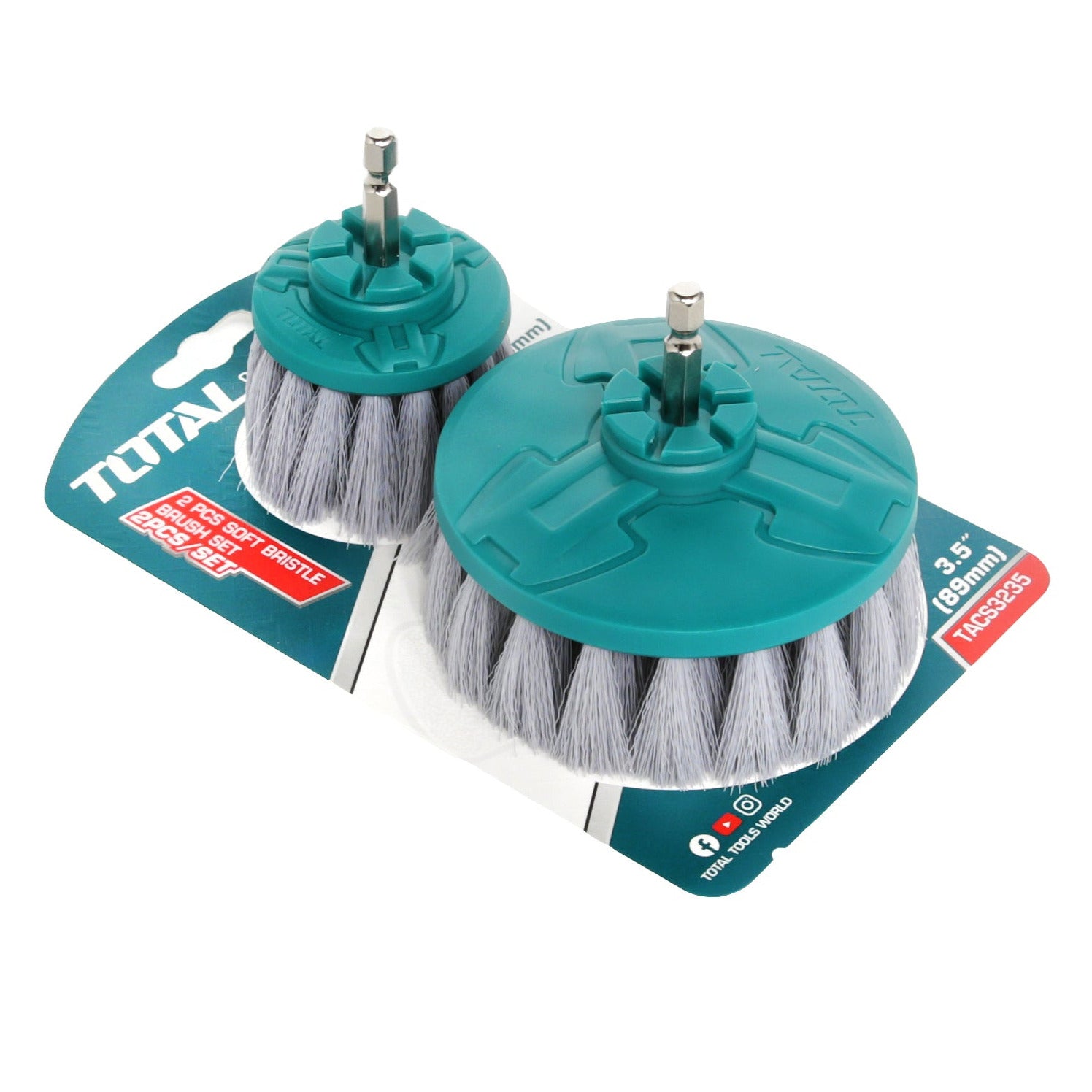 Total 50mm / 2" & 89mm / 3.5" Soft Bristle Brush Set - TACS3235