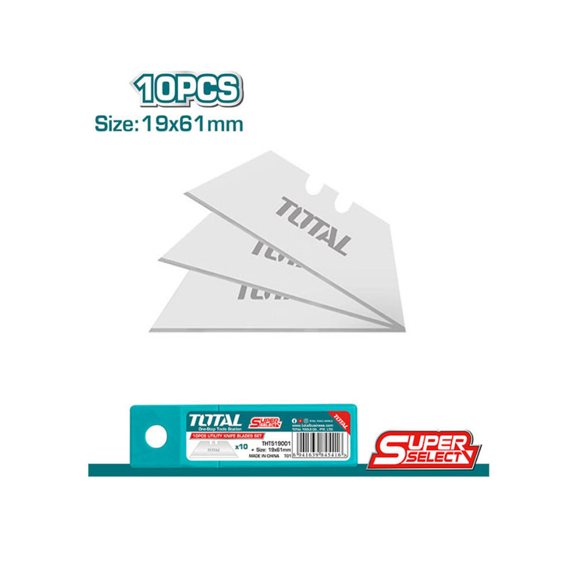 Total Utility Knife Blades set 10pcs - THT519001