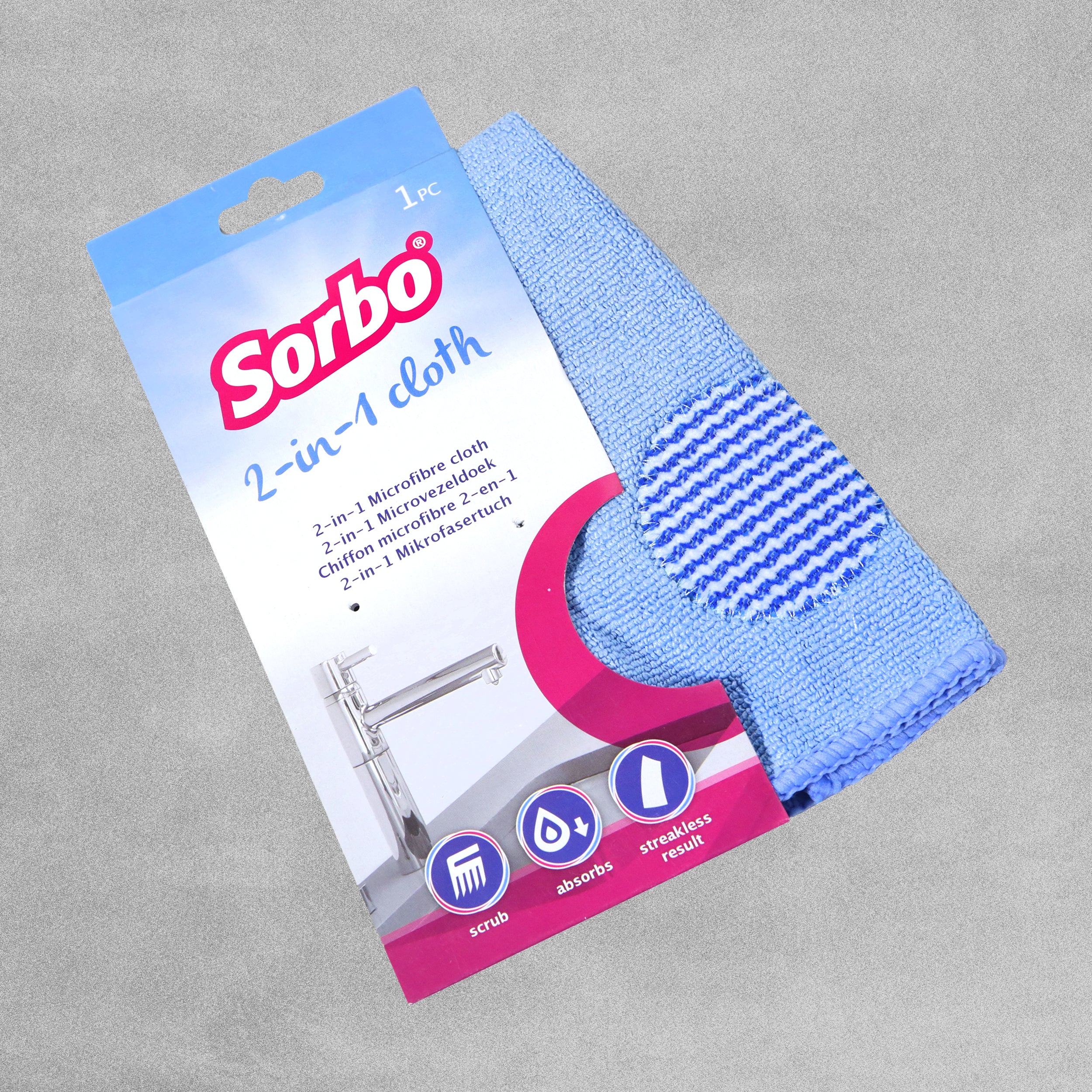 Sorbo 2-in-1 Microfibre Cloth with Scrub Pad