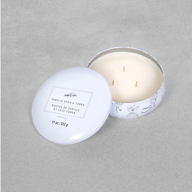 Ashland Home Fragrance Collection 3 Wick Fragranced Candle in Tin - Vanilla Bean & Tonka