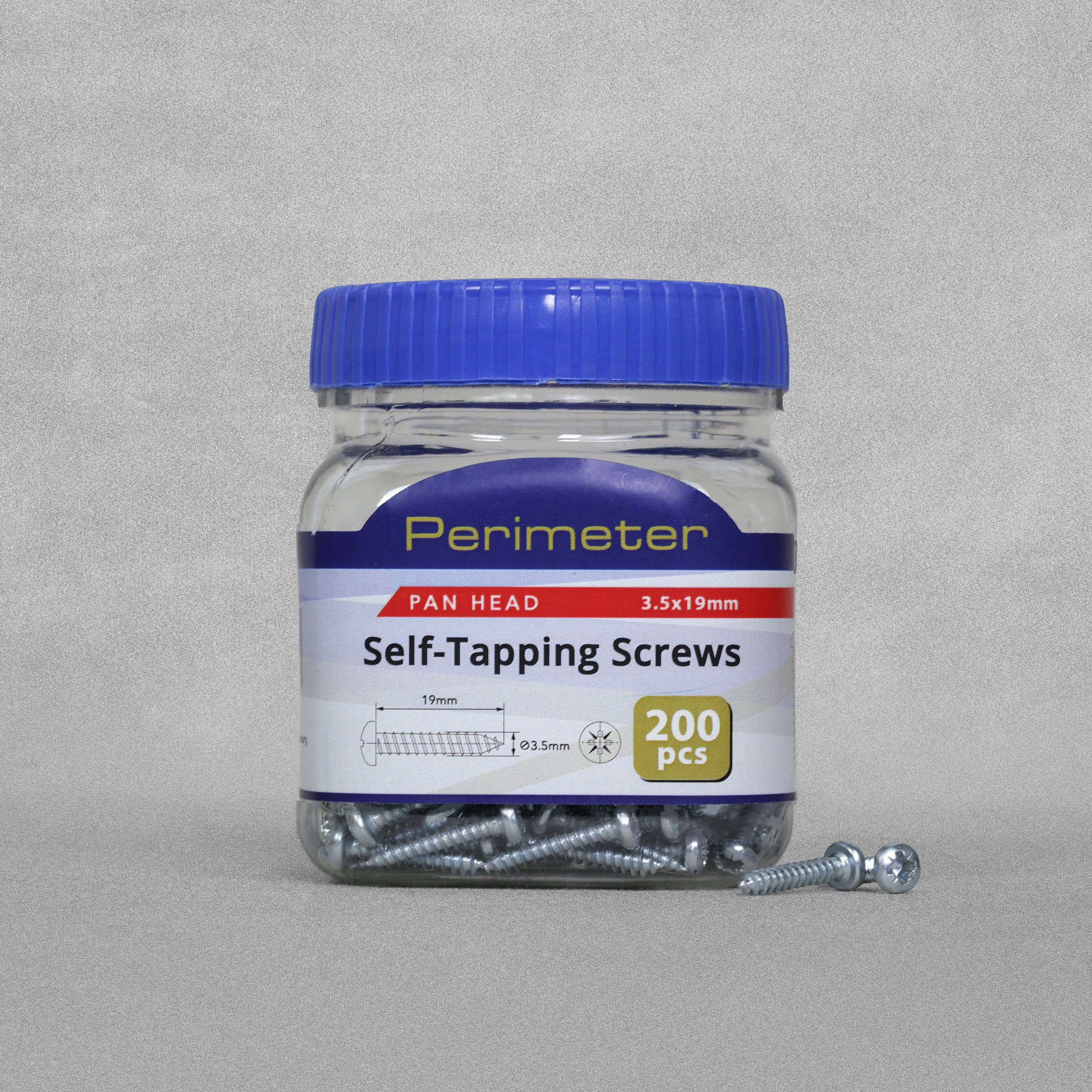 Perimeter Self-Tapping Screws - Pan Head Pozi Drive 3.5x19mm - Pack of 200