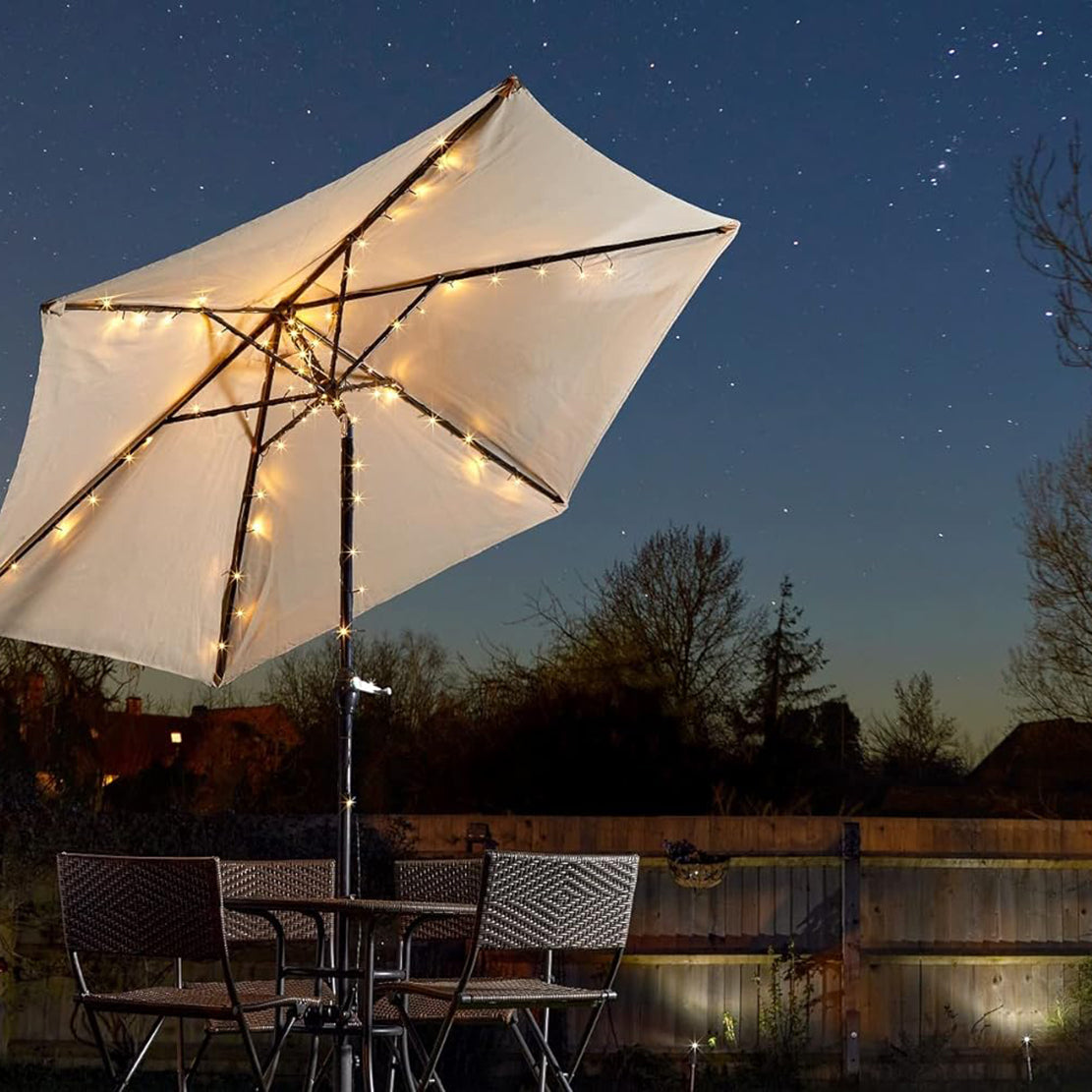 Smart Garden LED Parasol Solar String Lights 72 Lights