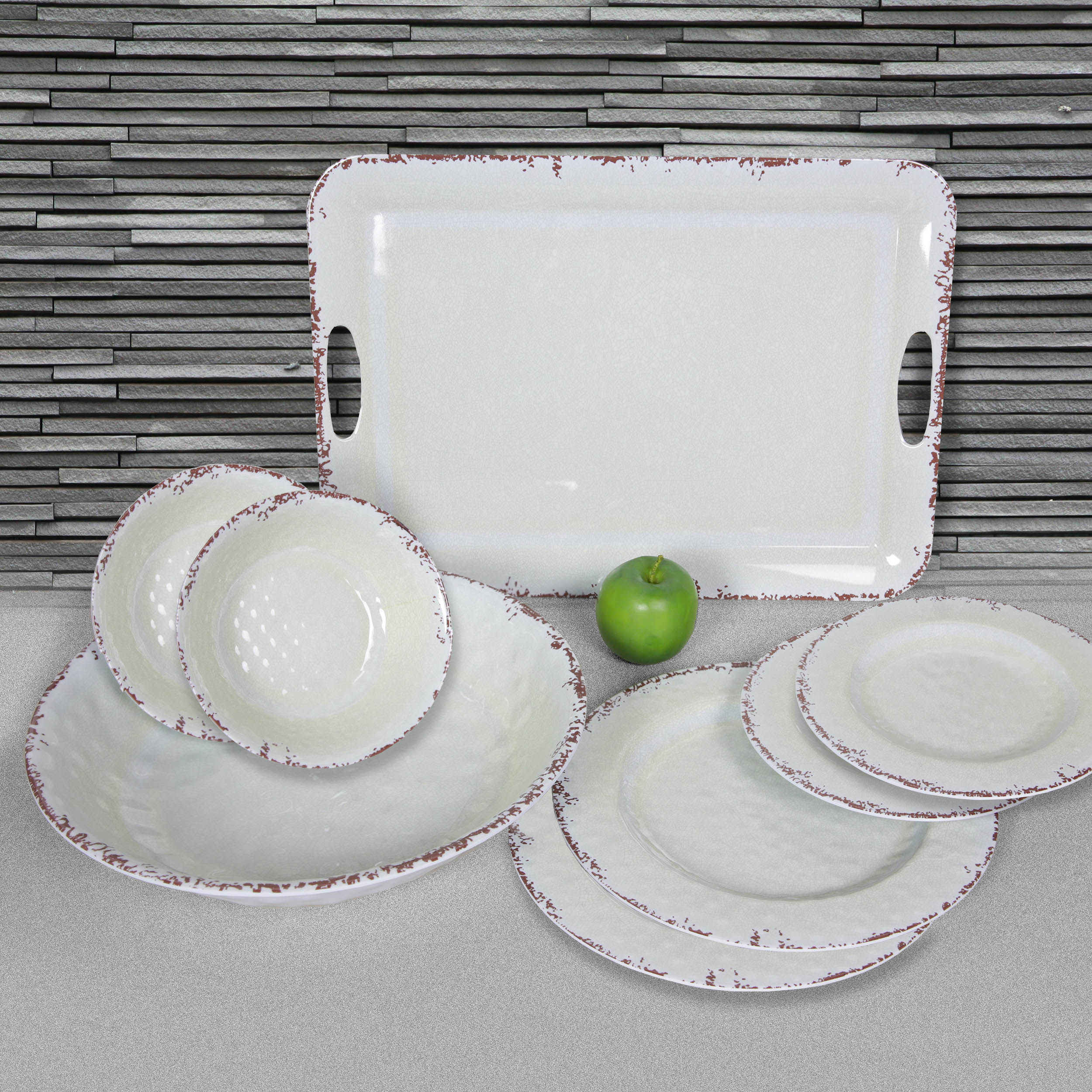 Crackle Effect Outdoor Melamine Picnicware