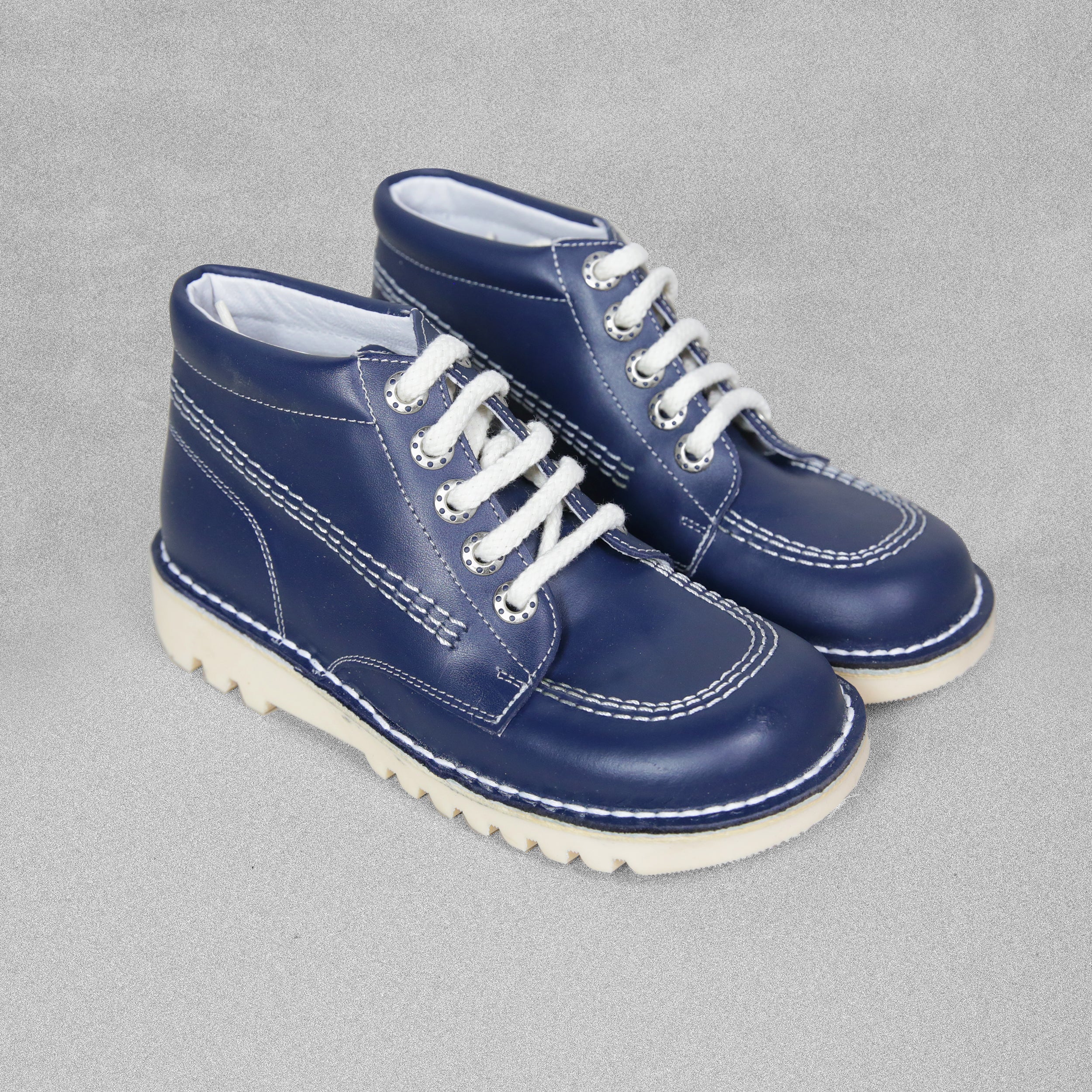 Shoeting Stars Navy Kicker Style Lace Up Boots