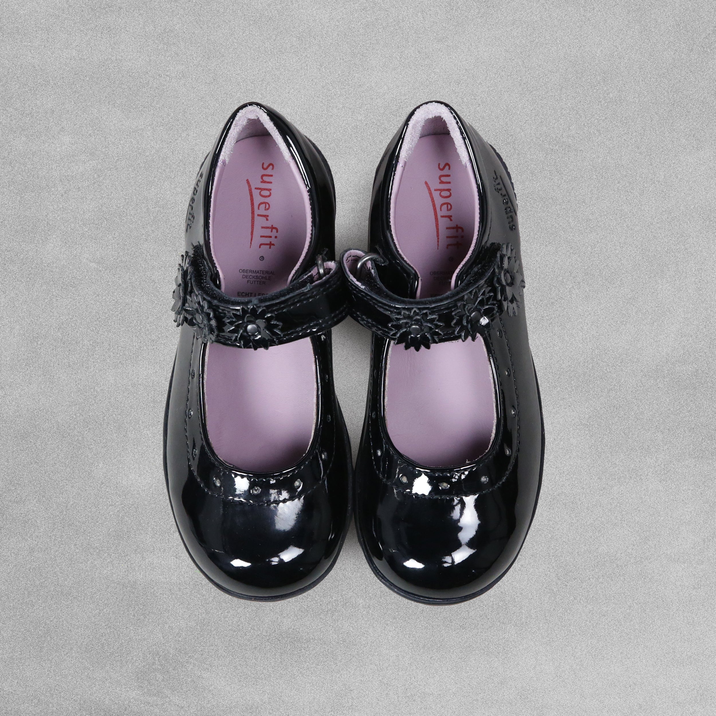 Superfit Kids Girls Black Patent Leather Shoes - UK Child Size 8 / EU 25
