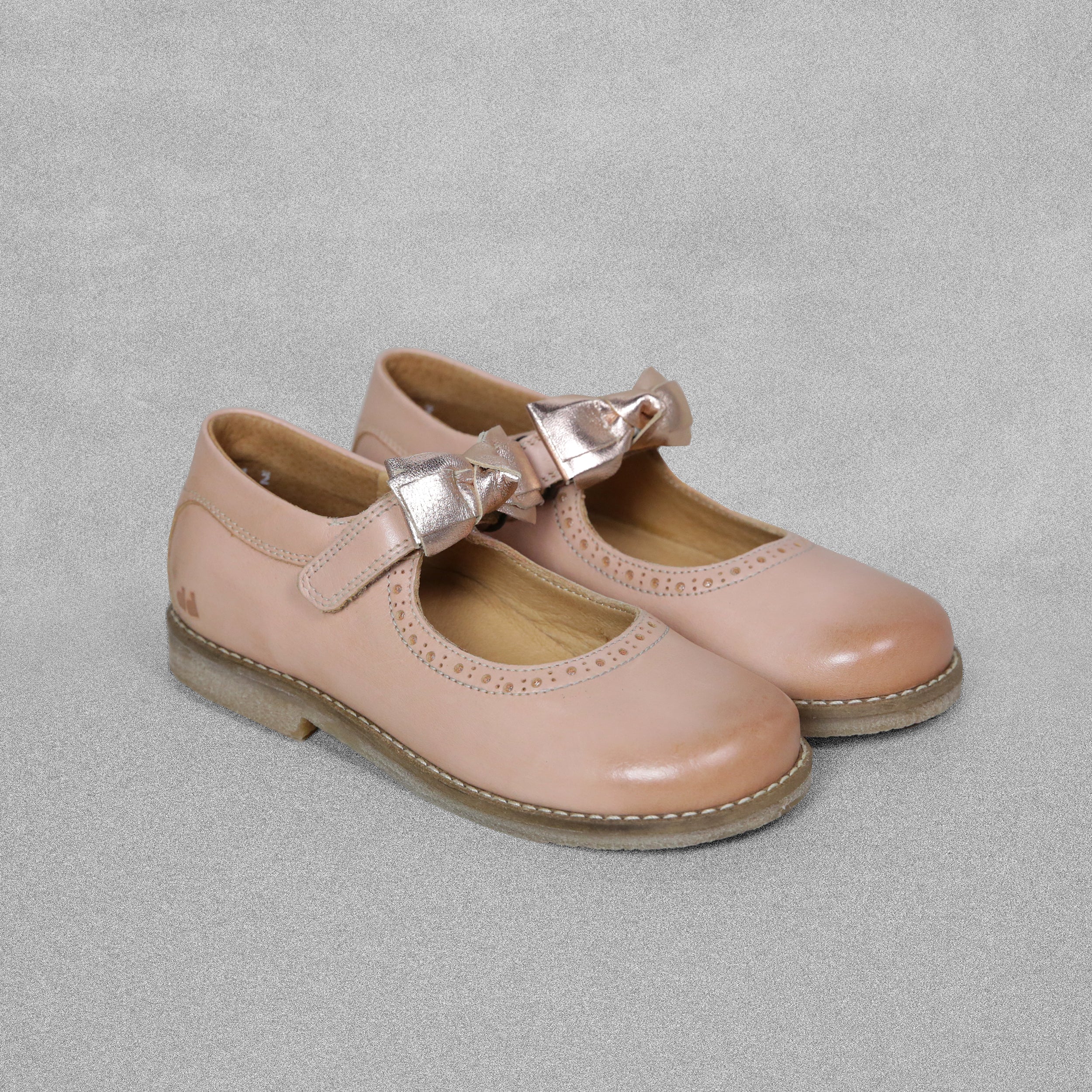 'Froddo' Mary Jane Papaya Shoes with Removable Bow Detail