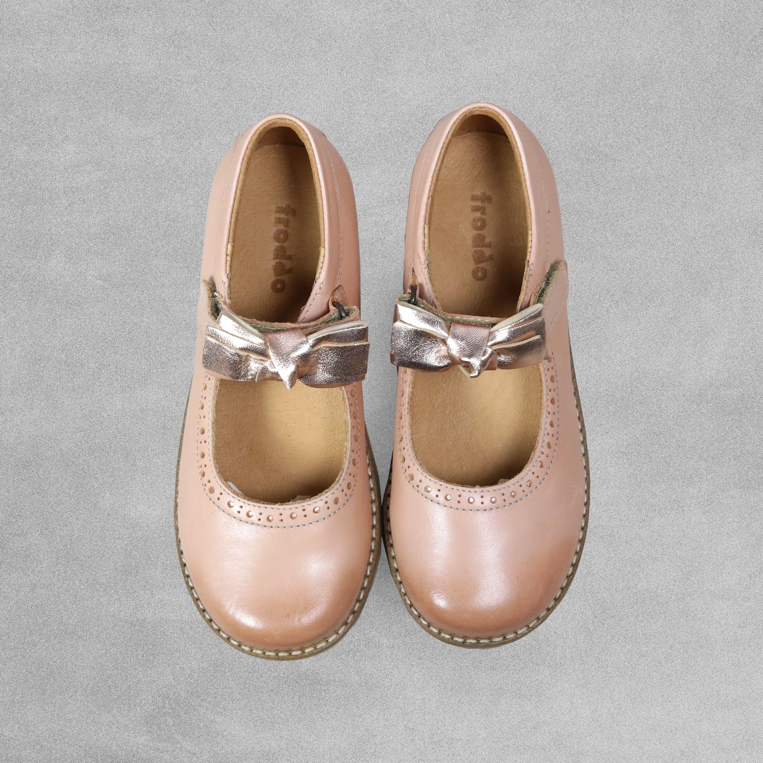 'Froddo' Mary Jane Papaya Shoes with Removable Bow Detail