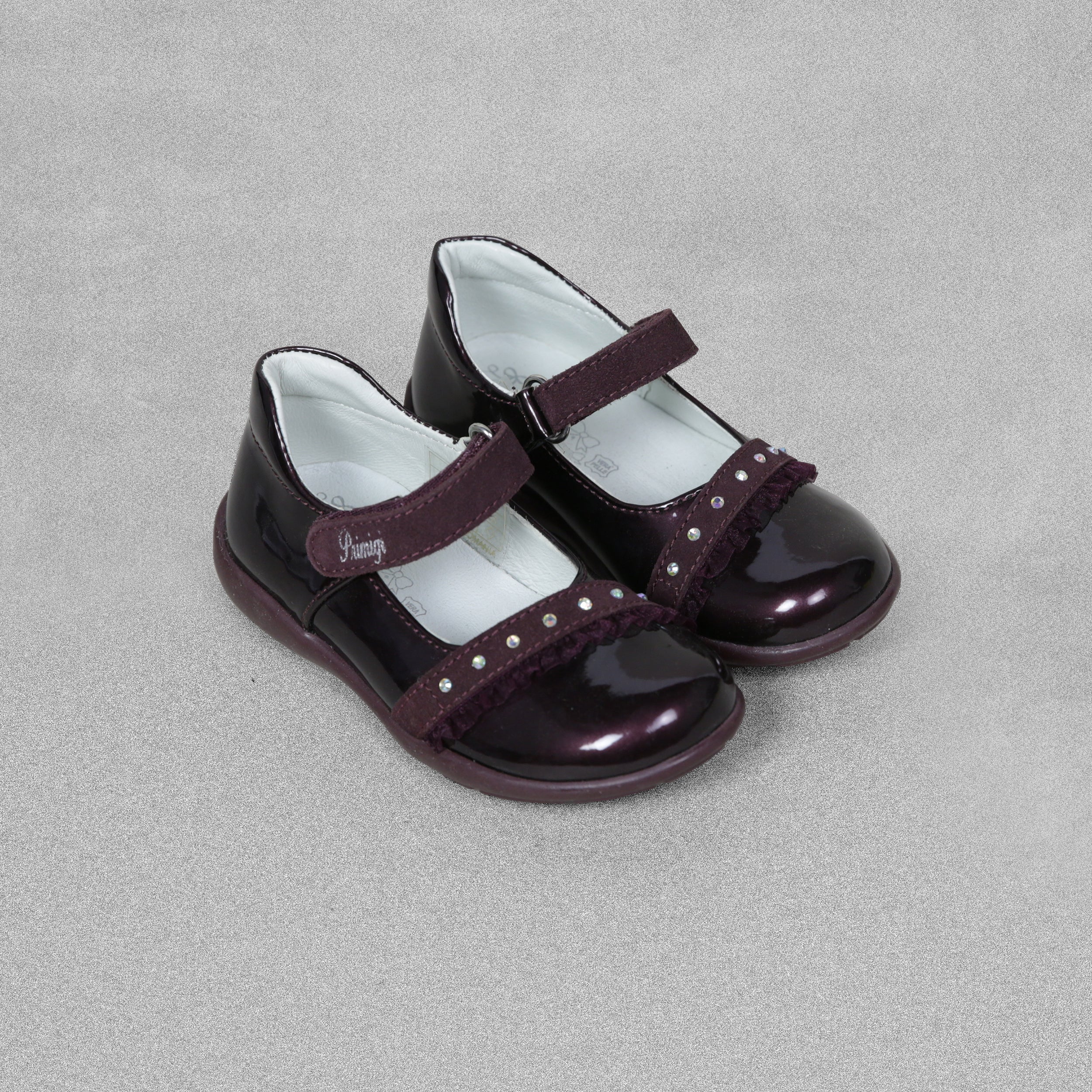 'Primigi'  Girls Burgundy Patent Leather Shoes - UK Child Size 8 / EU 25