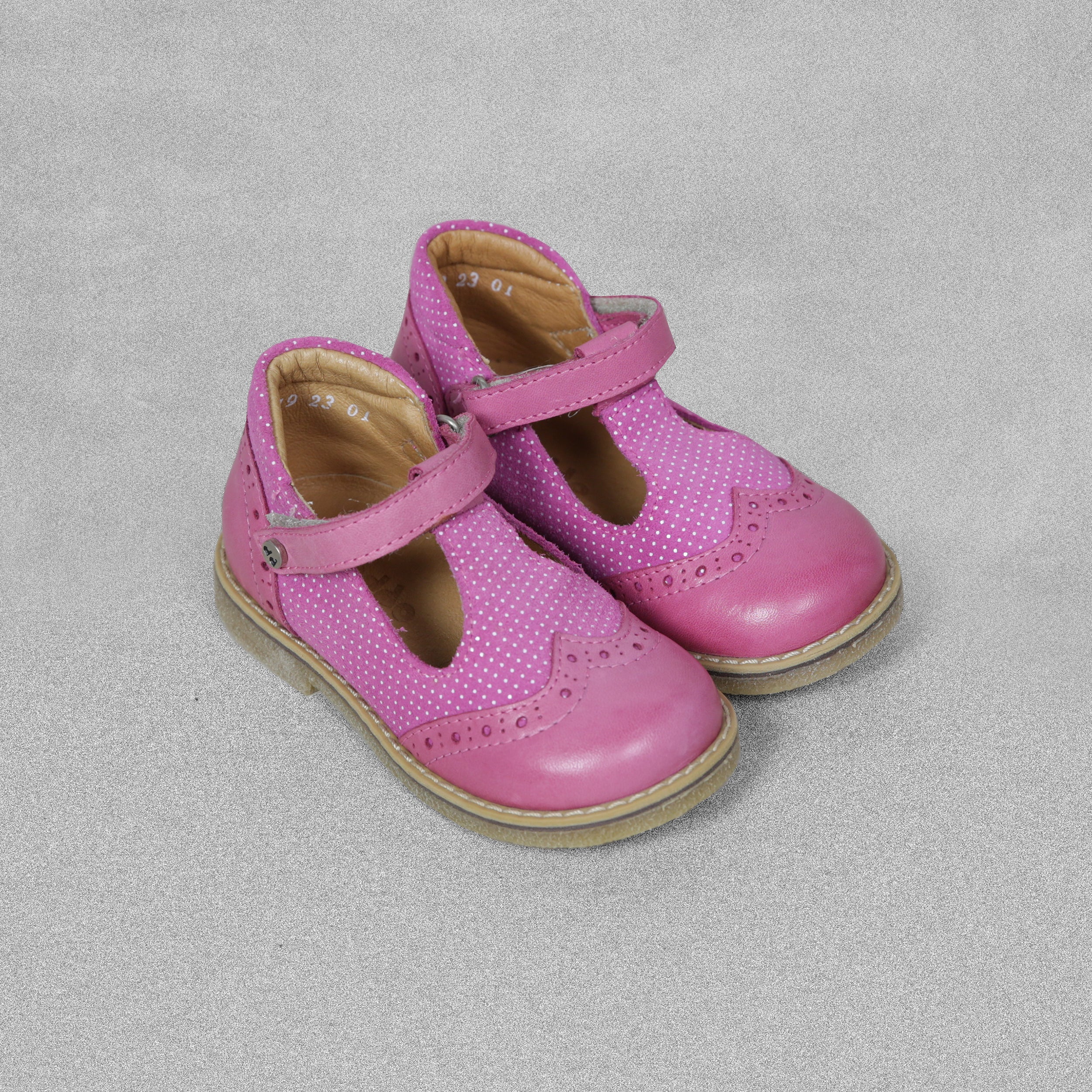 'Froddo' TBar Velcro  - Leather Shoes Fuchsia Pink - EU23