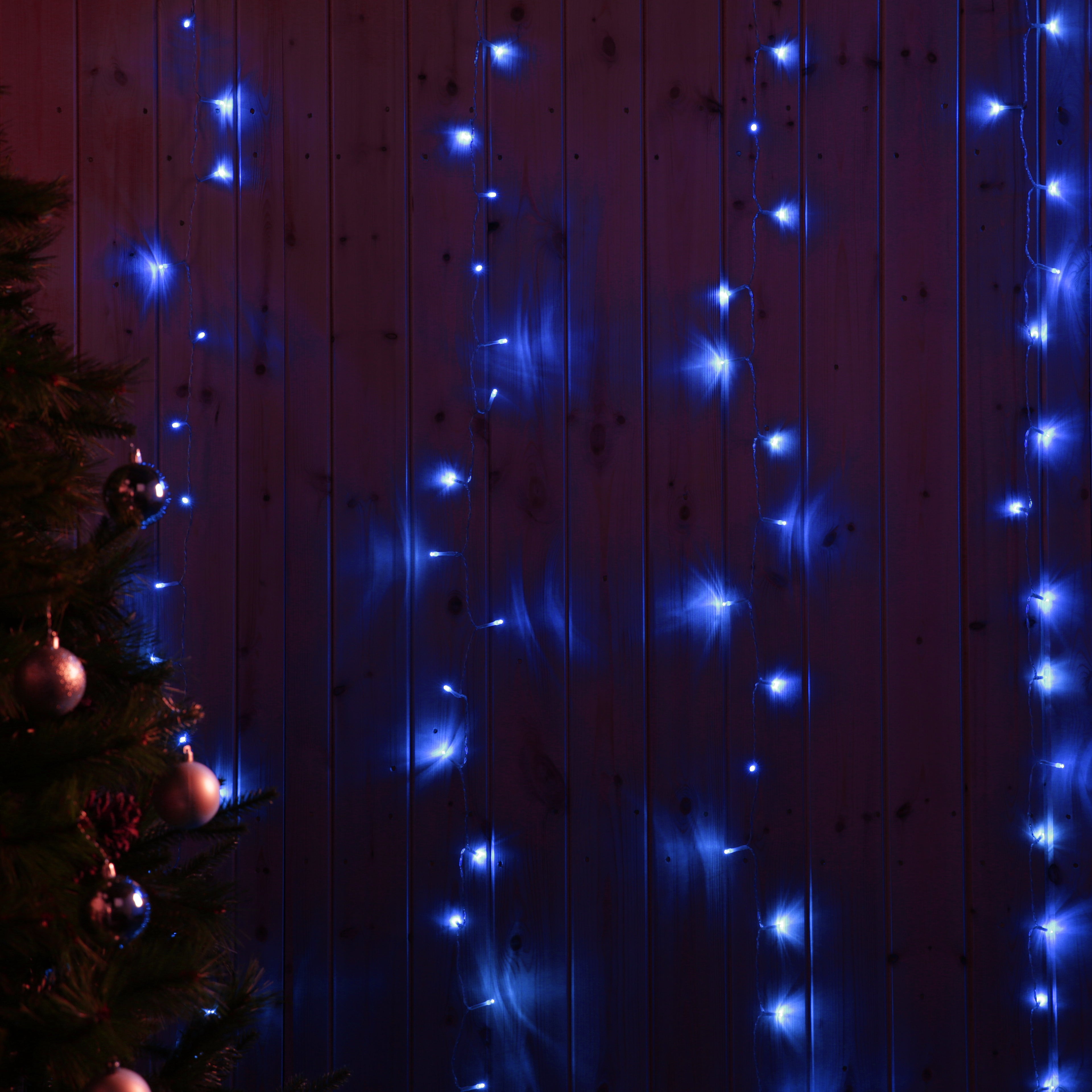 Blue LED Curtain Lights 6m