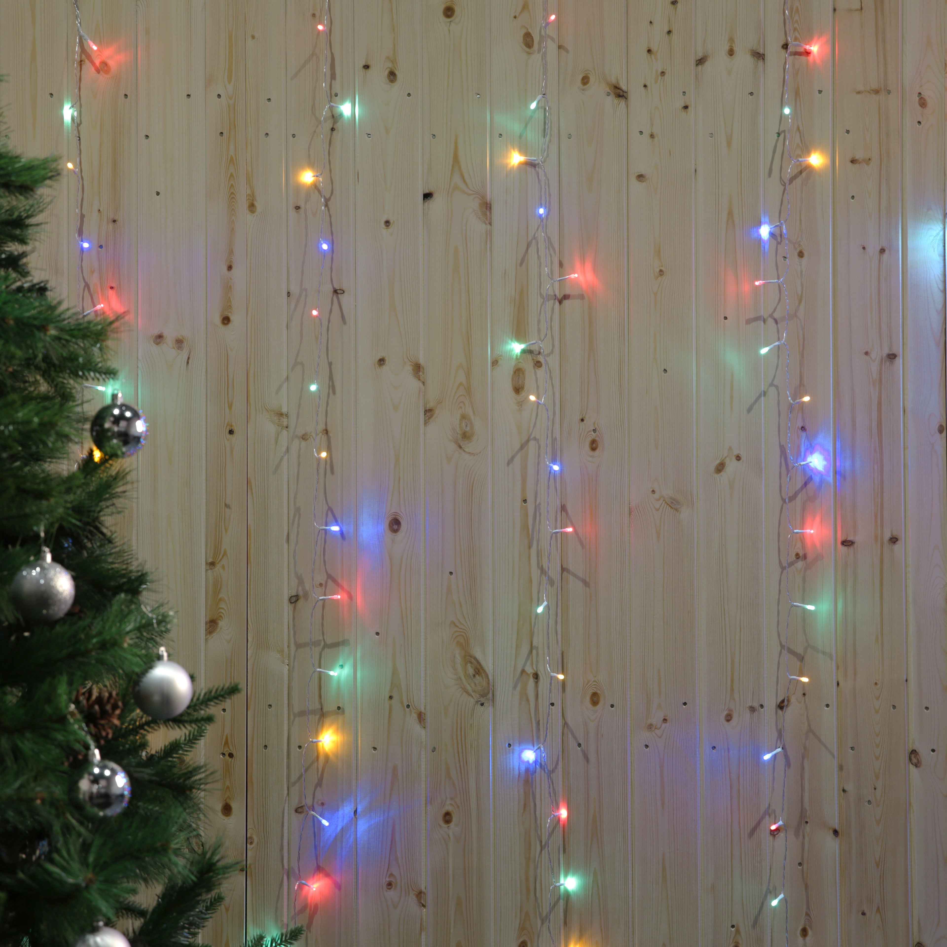 Multi Colour LED Curtain Lights 6m