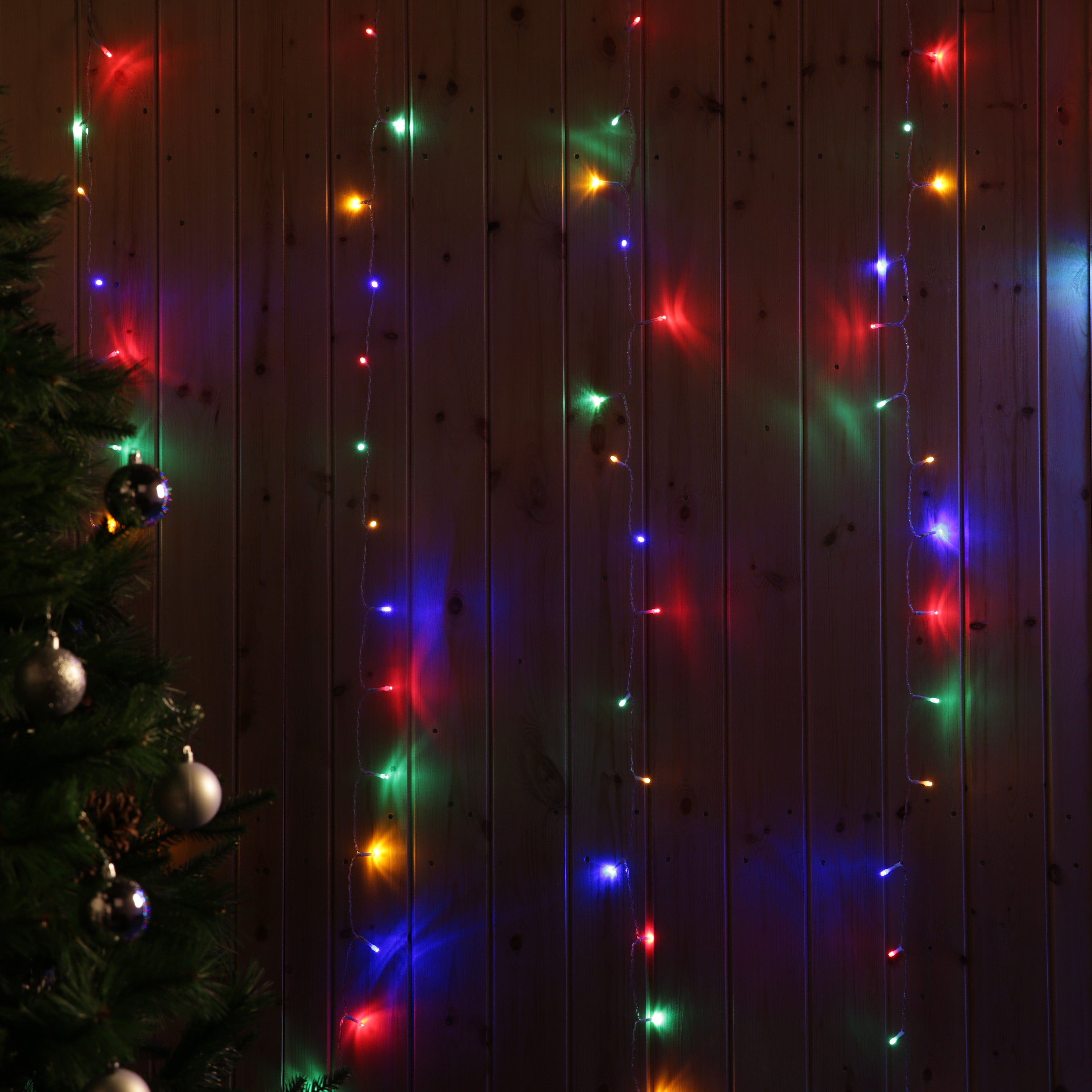 Multi Colour LED Curtain Lights 6m