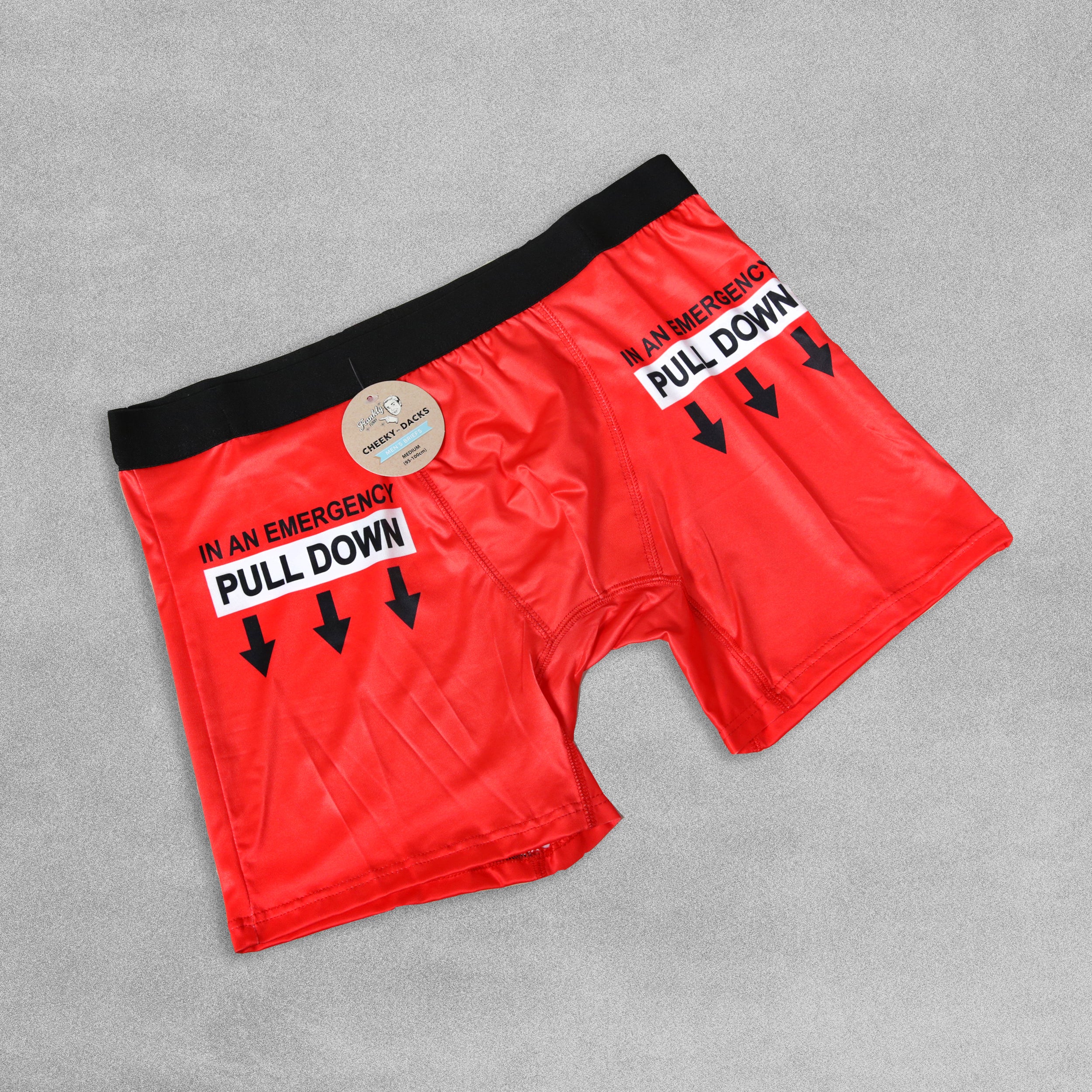 Mens Novelty Boxer Shorts - In An Emergency Pull Down!