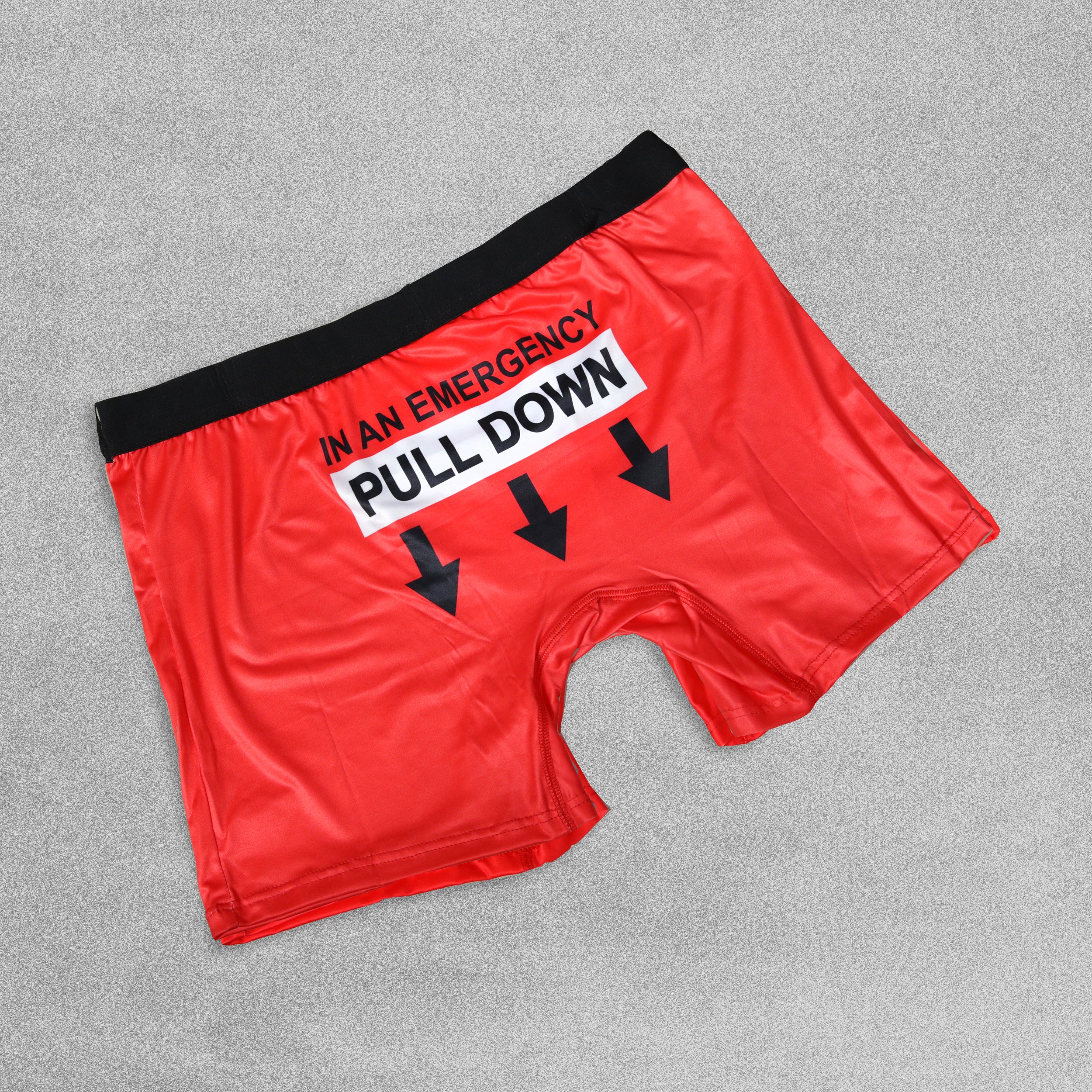Mens Novelty Boxer Shorts - In An Emergency Pull Down!