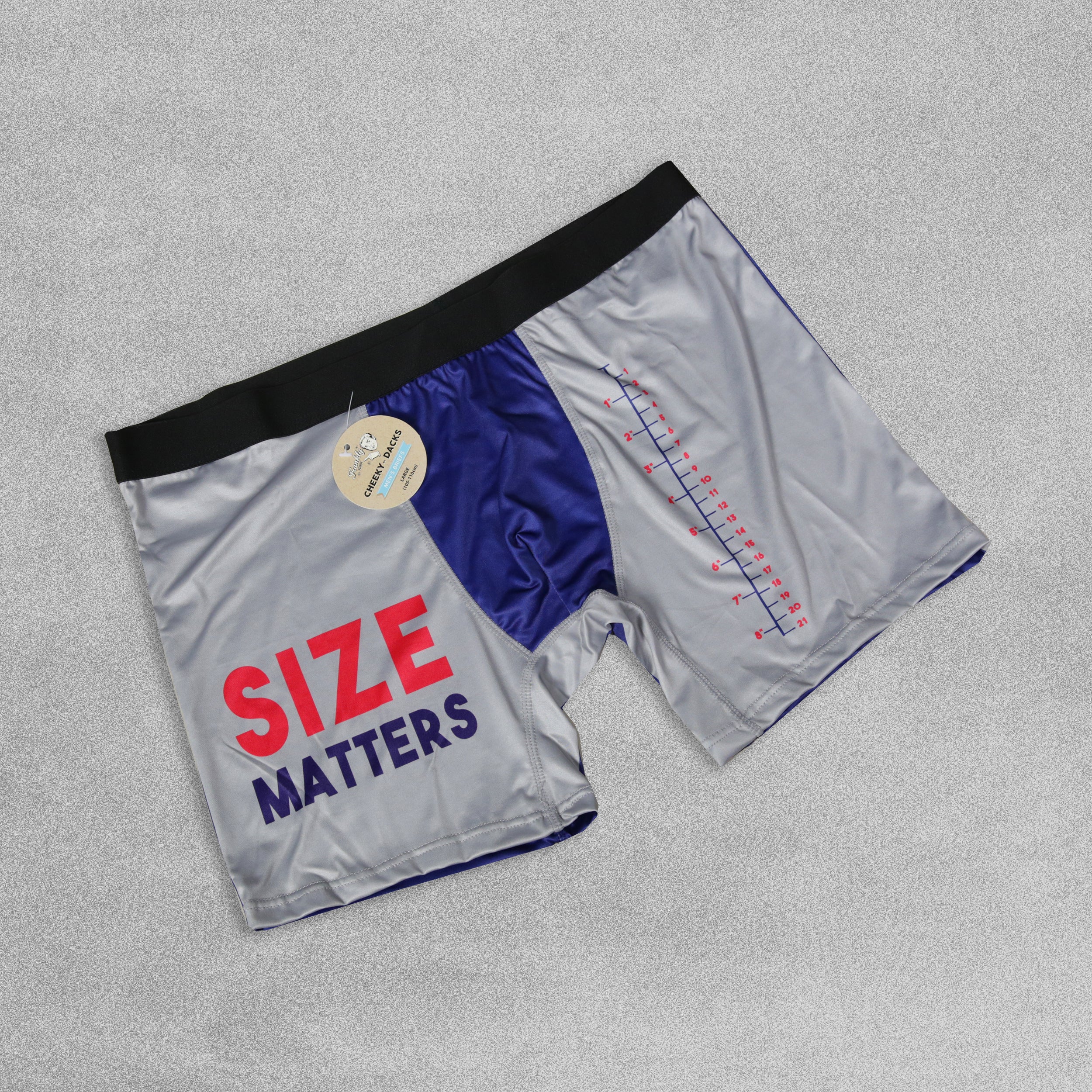 Mens Novelty Boxer Shorts - Size Matters!
