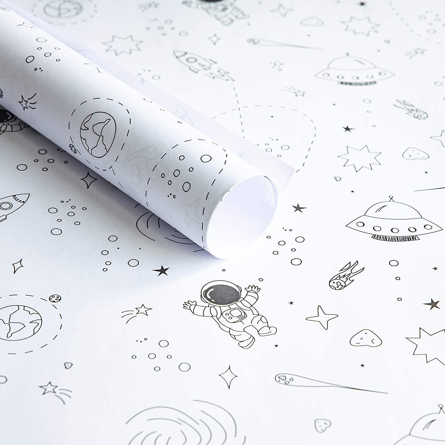 The Doodle Factory Space Wrapping Paper - Mixed Pack of 6 Sheets