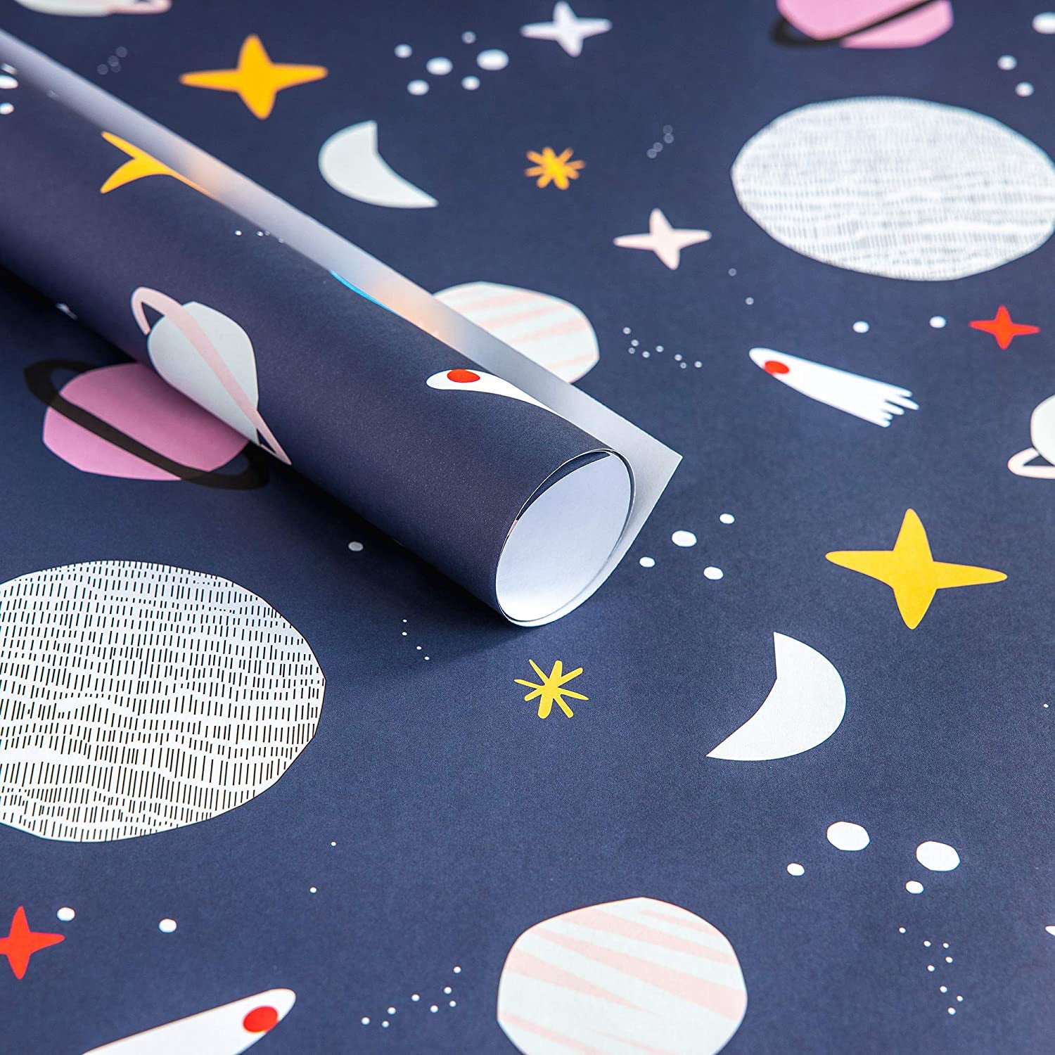 The Doodle Factory Space Wrapping Paper - Mixed Pack of 6 Sheets