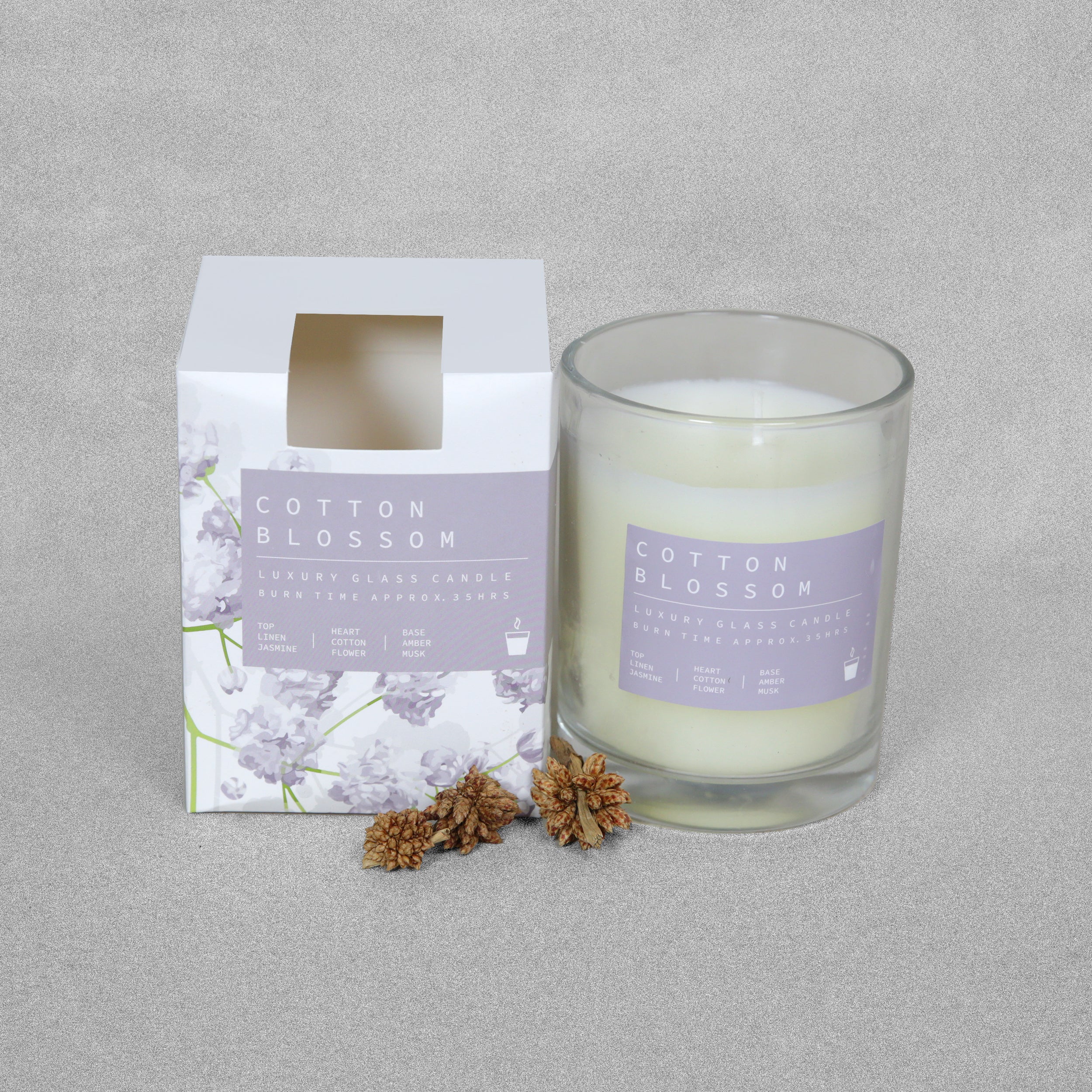Cotton Blossom  Luxury Scented Glass Candle