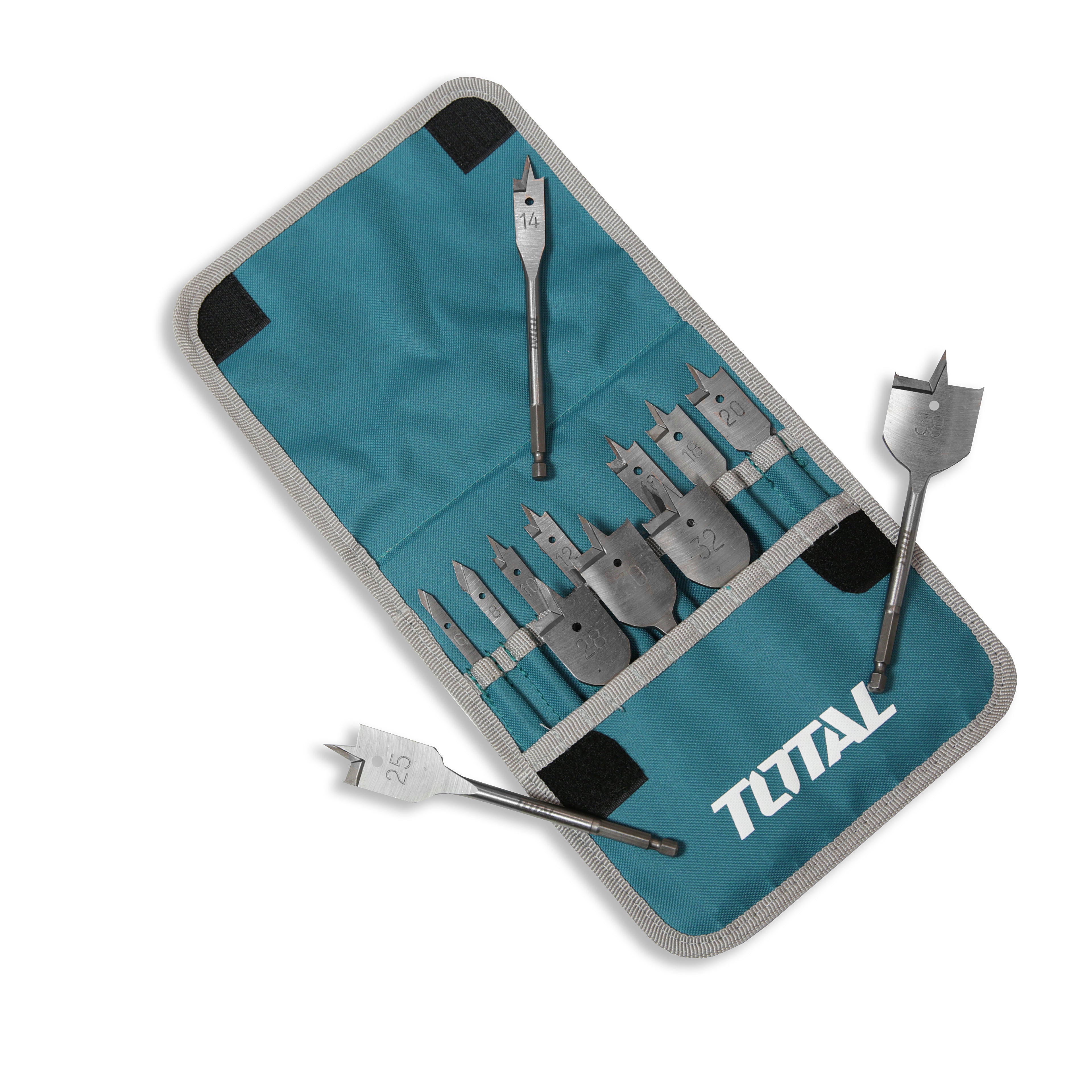 Total Flat Wood Drill Bits Set 13pcs - TACSD70131