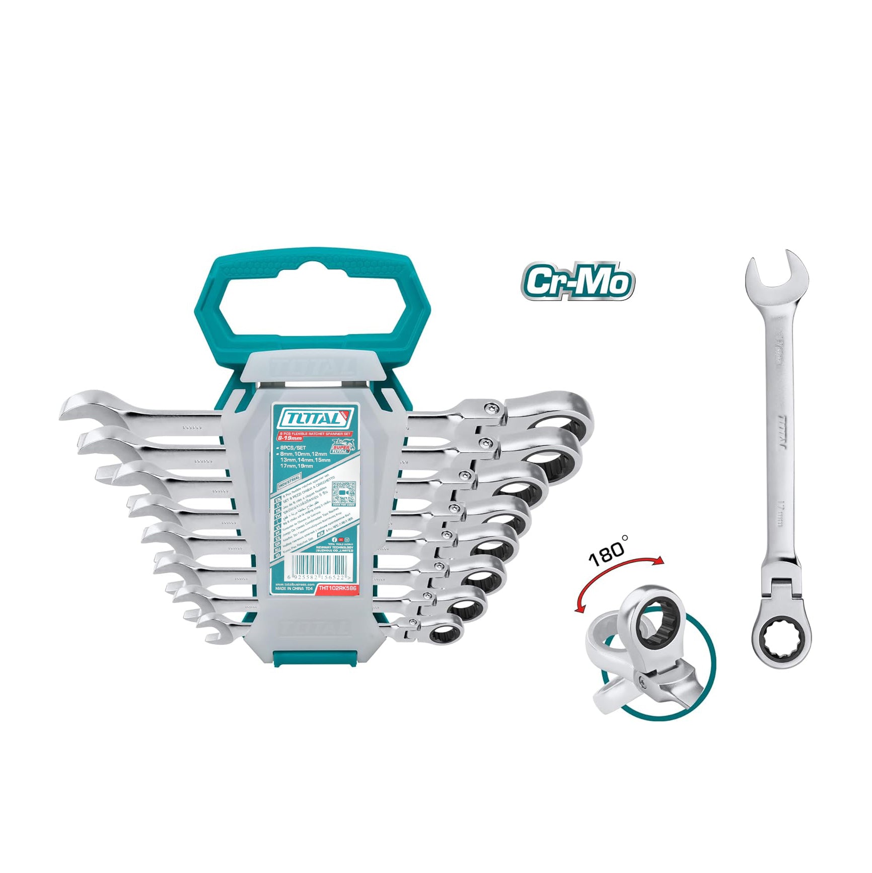 Total Flexible Ratchet Spanner Set - 8pcs - THT102RK586