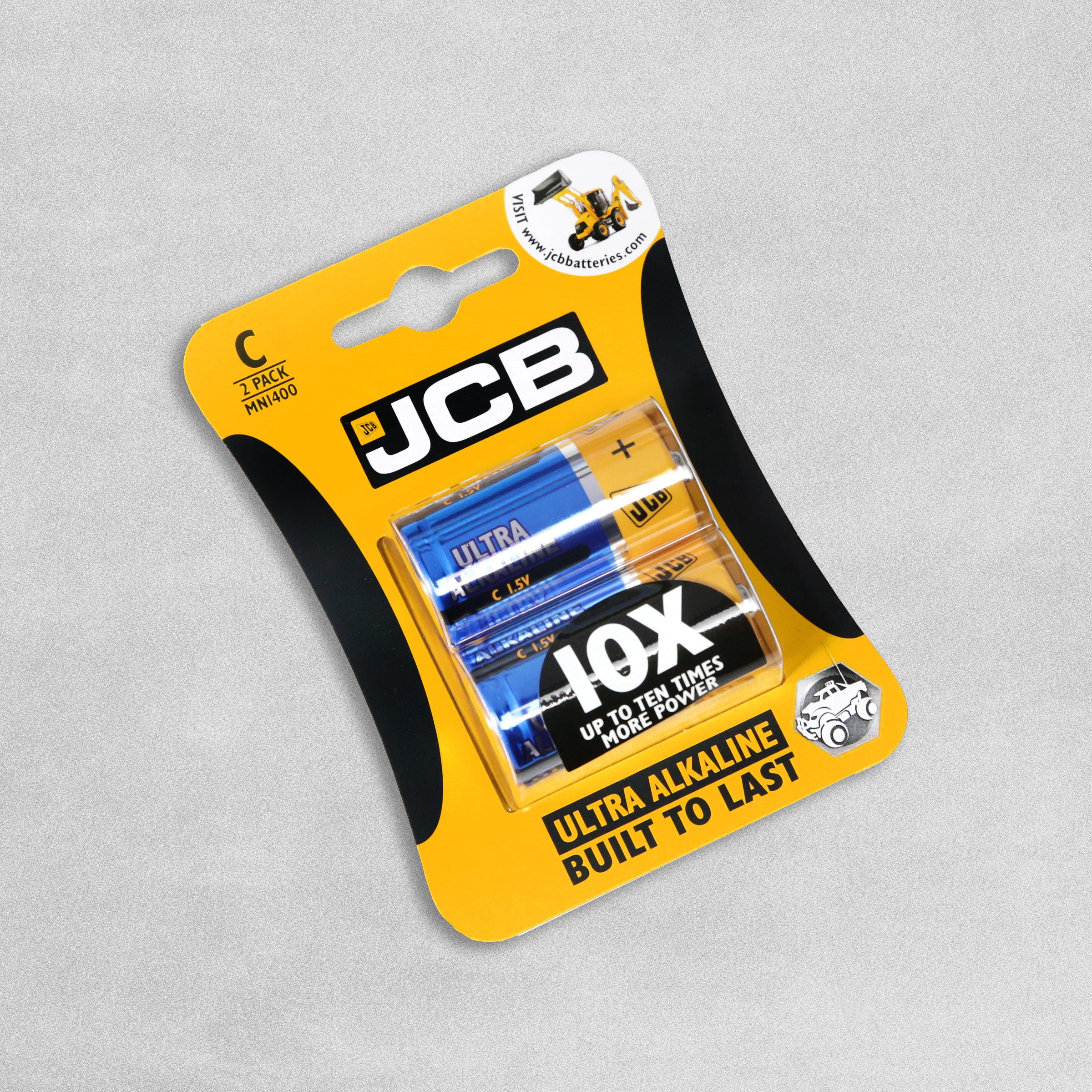 JCB Ultra Alkaline C Batteries - Pack of 2