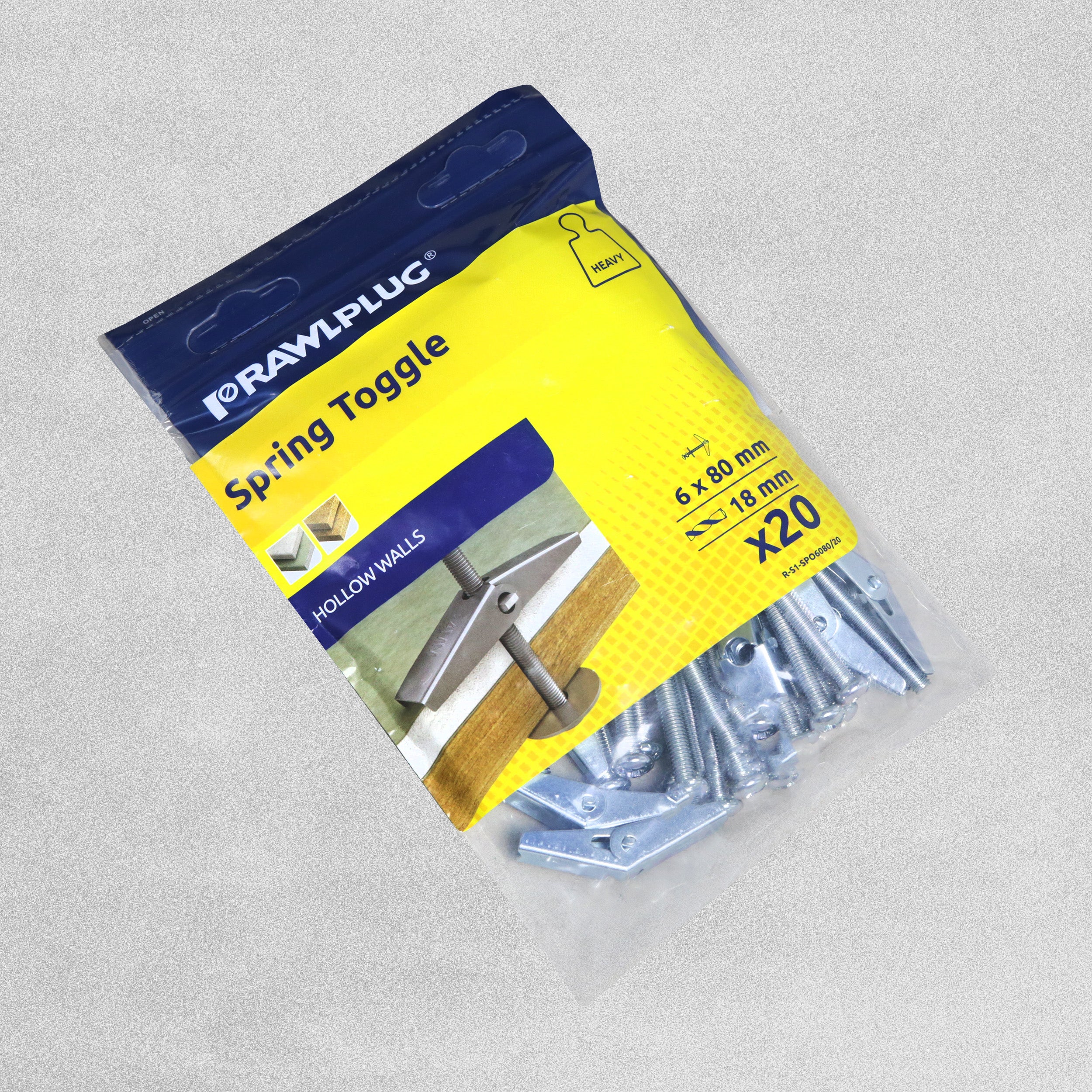 Rawlplug Spring Toggles with Screws 6 x 80mm - Pack of 20