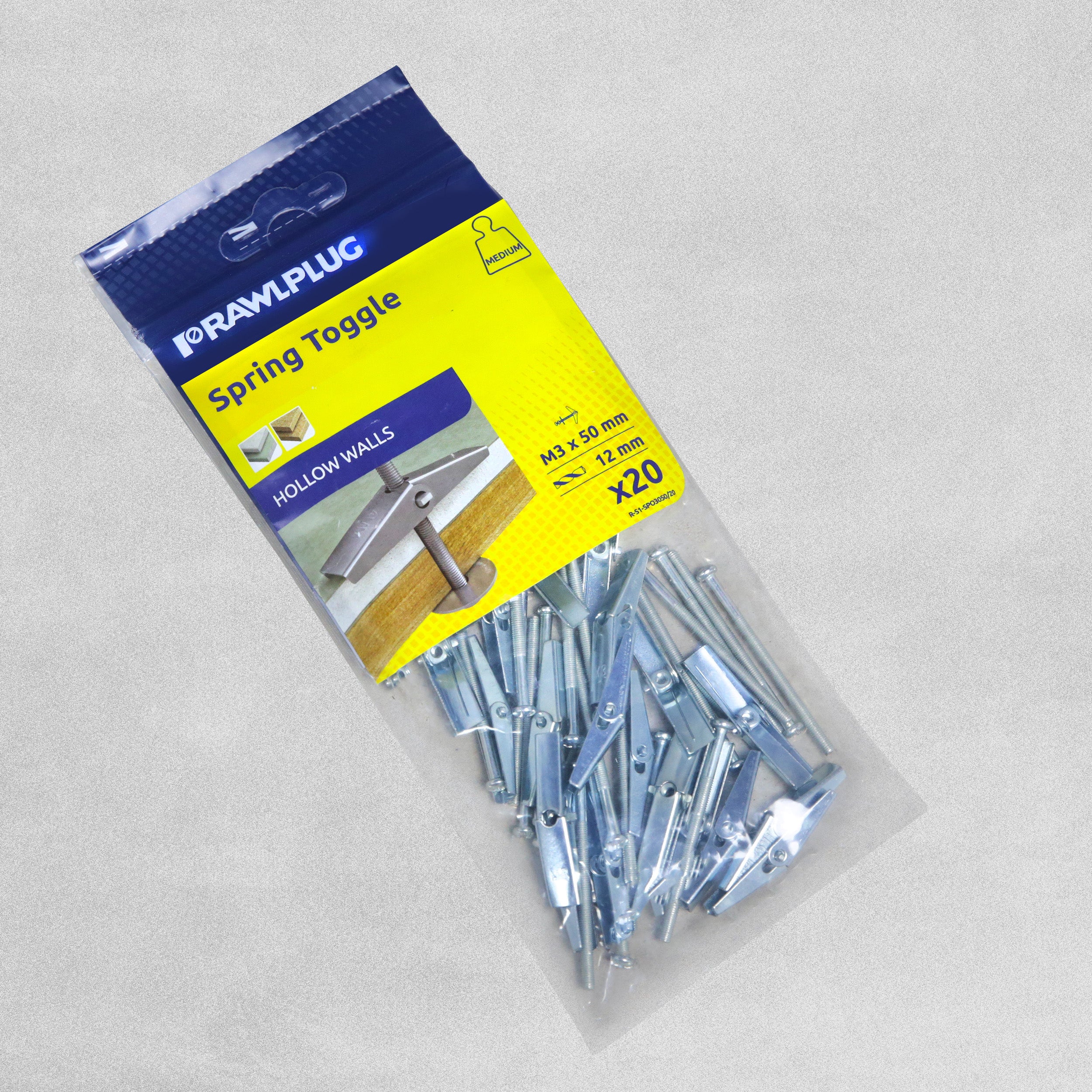 Rawlplug Spring Toggles with Screws M3 x 50mm - Pack of 20