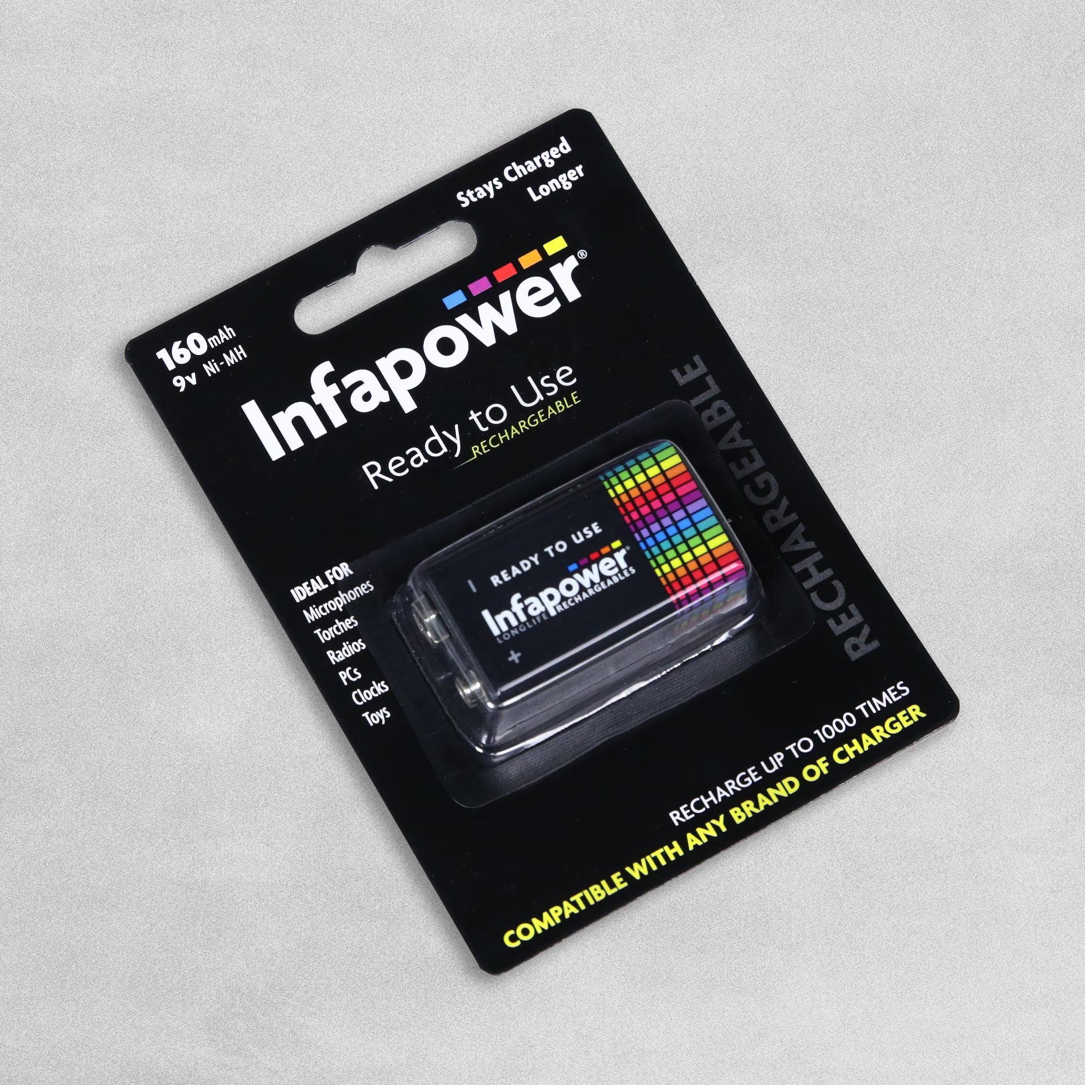 Infapower Rechargeable 160mAH 9V Battery